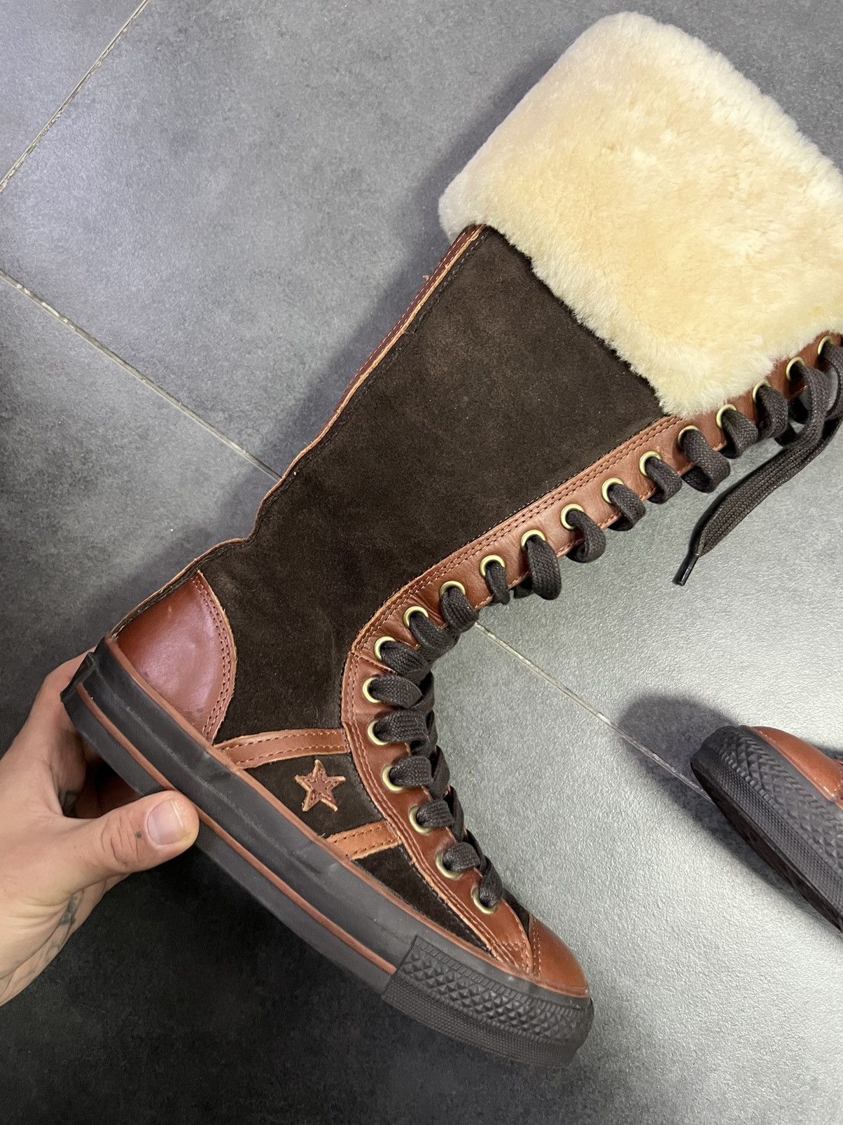 Converse CONVERSE HIGH VINTAGE BOXING MOTO BIKER BOOTS SNEAKERS FUR Size US 6 / IT 36 - 4 Thumbnail