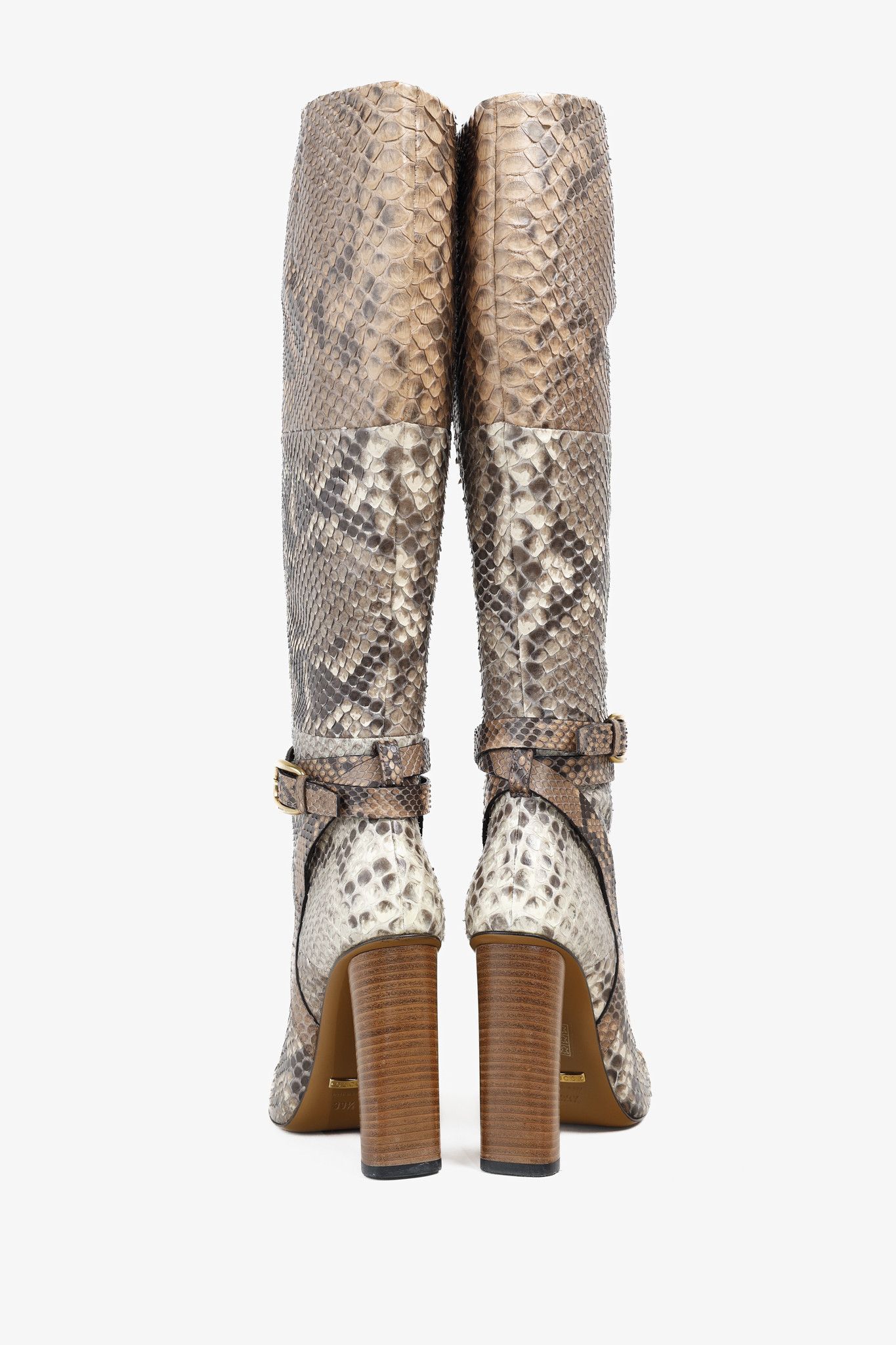 Gucci Gucci SS/15 Runway Python Buckled Knee-High Boots Size US 9 / IT 39 - 3 Thumbnail