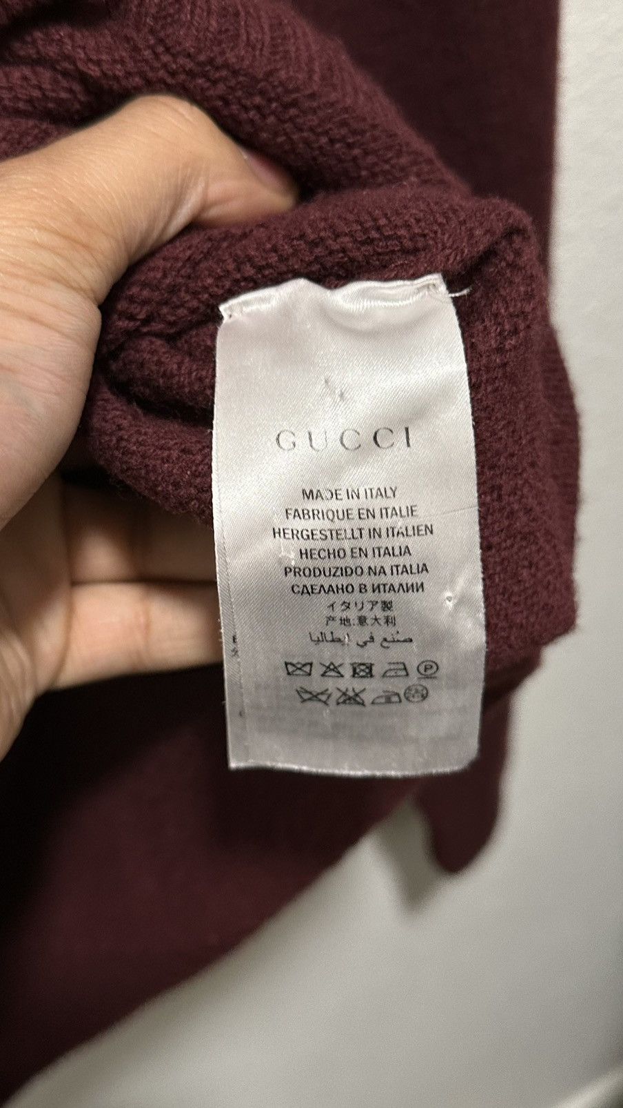 Gucci Gucci — Maroon Wool Sweater Size US L / EU 52-54 / 3 - 5 Thumbnail