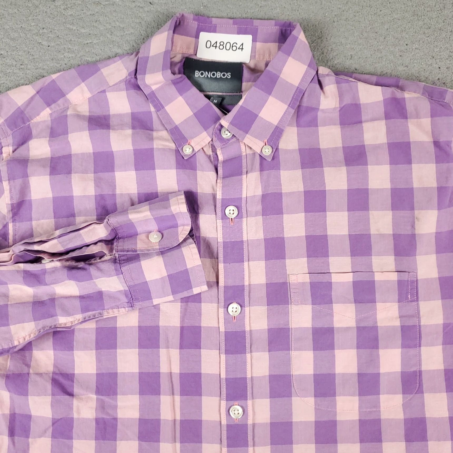 Bonobos Bonobos Shirt Mens Medium Purple Check Casual Button Up Long Sleeve - Bonobos Mens Shirt Purple Check Button-Up Long Sleeve Casual/Workwear Size US M / EU 48-50 / 2 - 2 Thumbnail