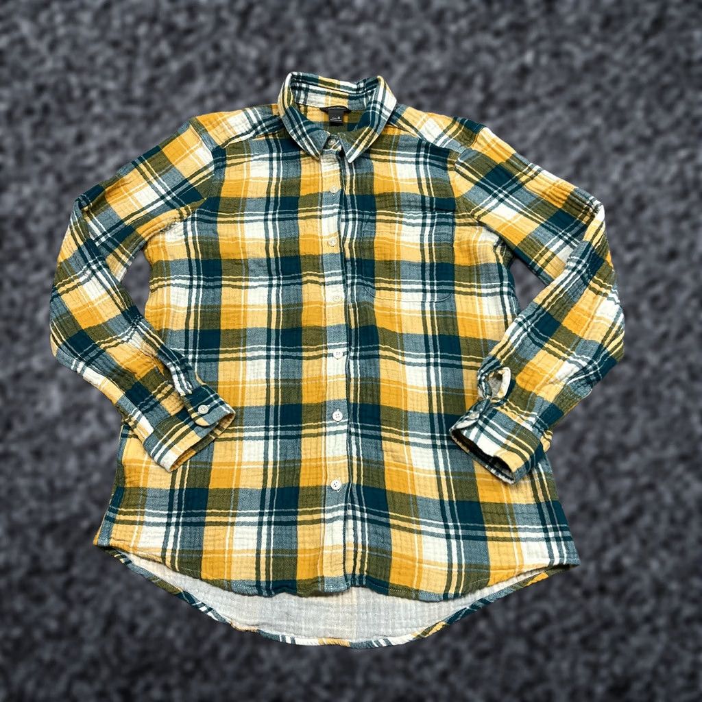 Eddie Bauer Eddie Bauer Shirt Womens M Yellow Plaid Button Long Sleeve Top Casual Outdoor Size M / US 6-8 / IT 42-44 - 1 Thumbnail
