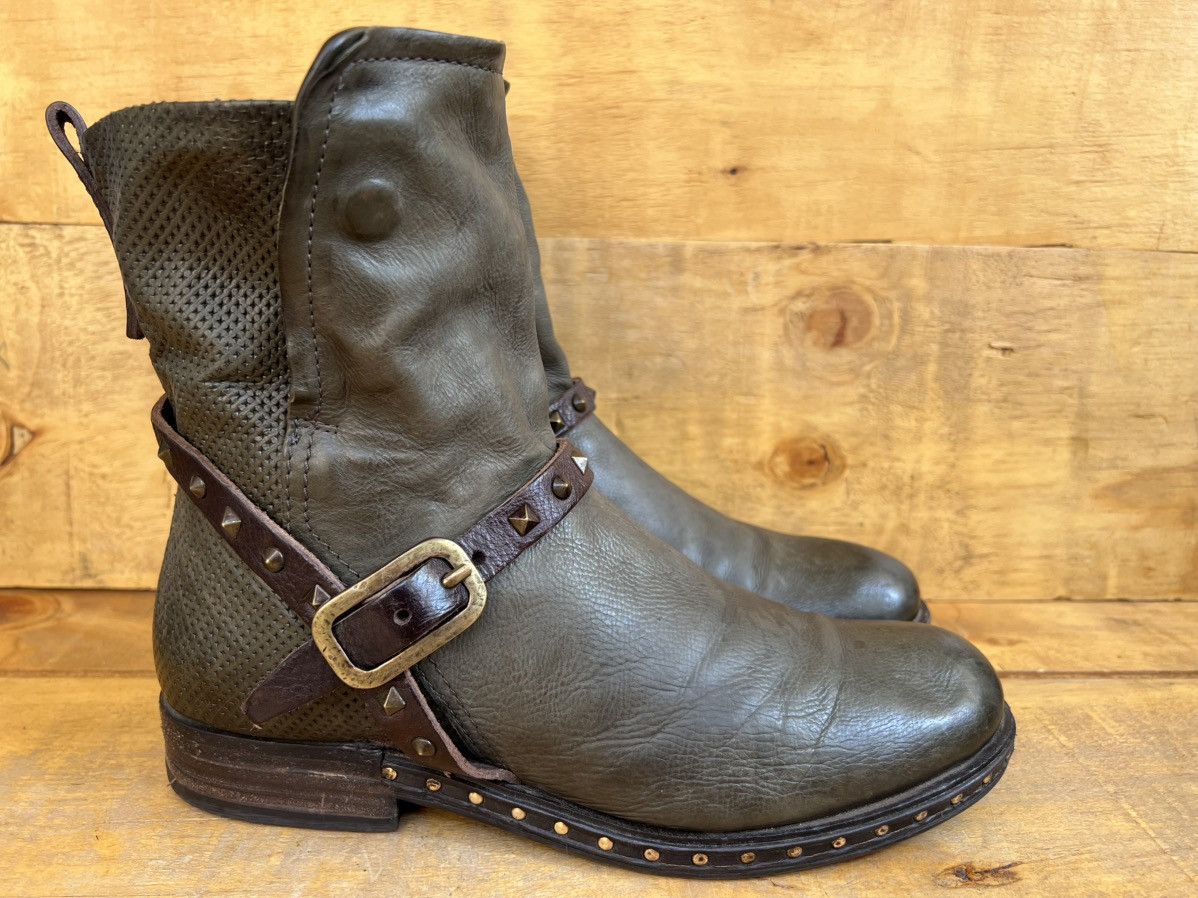 A.S.98 Airstep A.S.98 green leather ankle boots Size US 10 / IT 40 - 6 Thumbnail