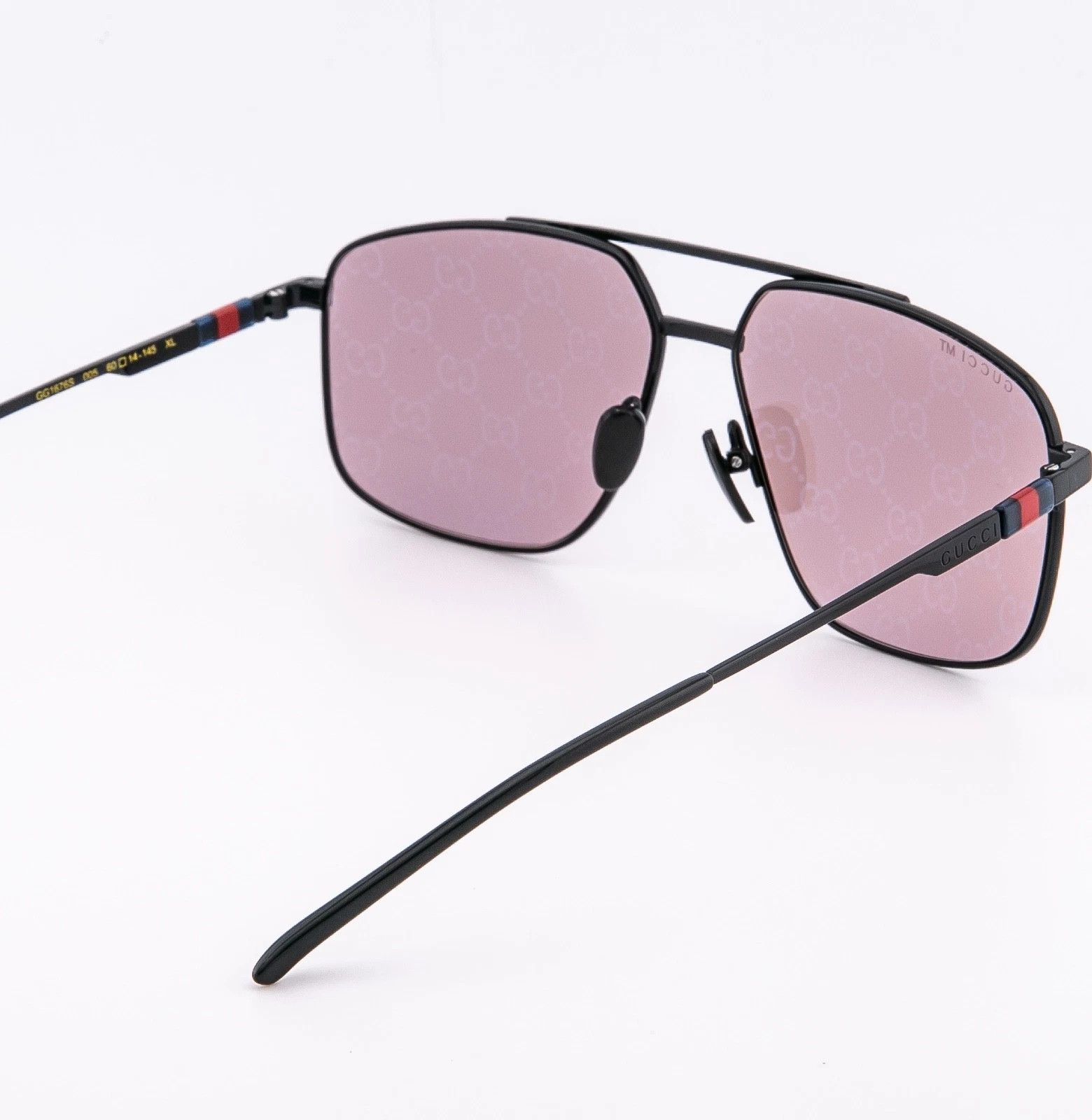 Gucci GUCCI 1676 Gg1676S Black Violet GG Logo Print Mirror 005 Size ONE SIZE - 2 Thumbnail