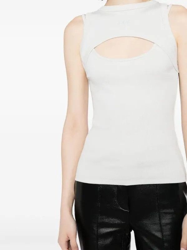 Off-White og1mm1125 Ribbed Cropped Top in Grey Size M / US 6-8 / IT 42-44 - 4 Thumbnail