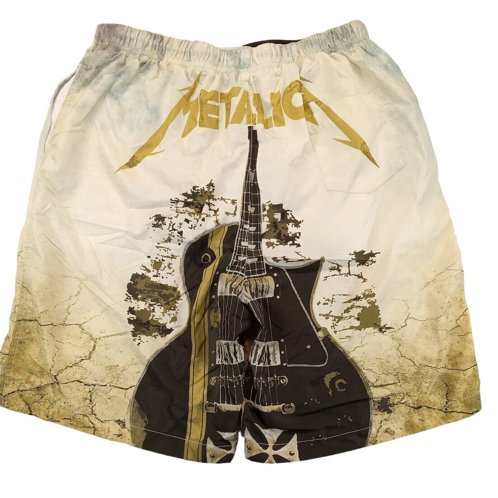 & Other Stories Metallica Swim Shorts 29 Men's Rock N Roll Guitar Swimwear Size US 29 - 2 Thumbnail