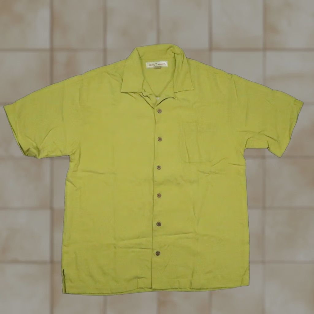 Tommy Bahama Tommy Bahama Shirt Mens Medium Green Silk Camp Button-Up Short Sleeve Size US M / EU 48-50 / 2 - 1 Thumbnail