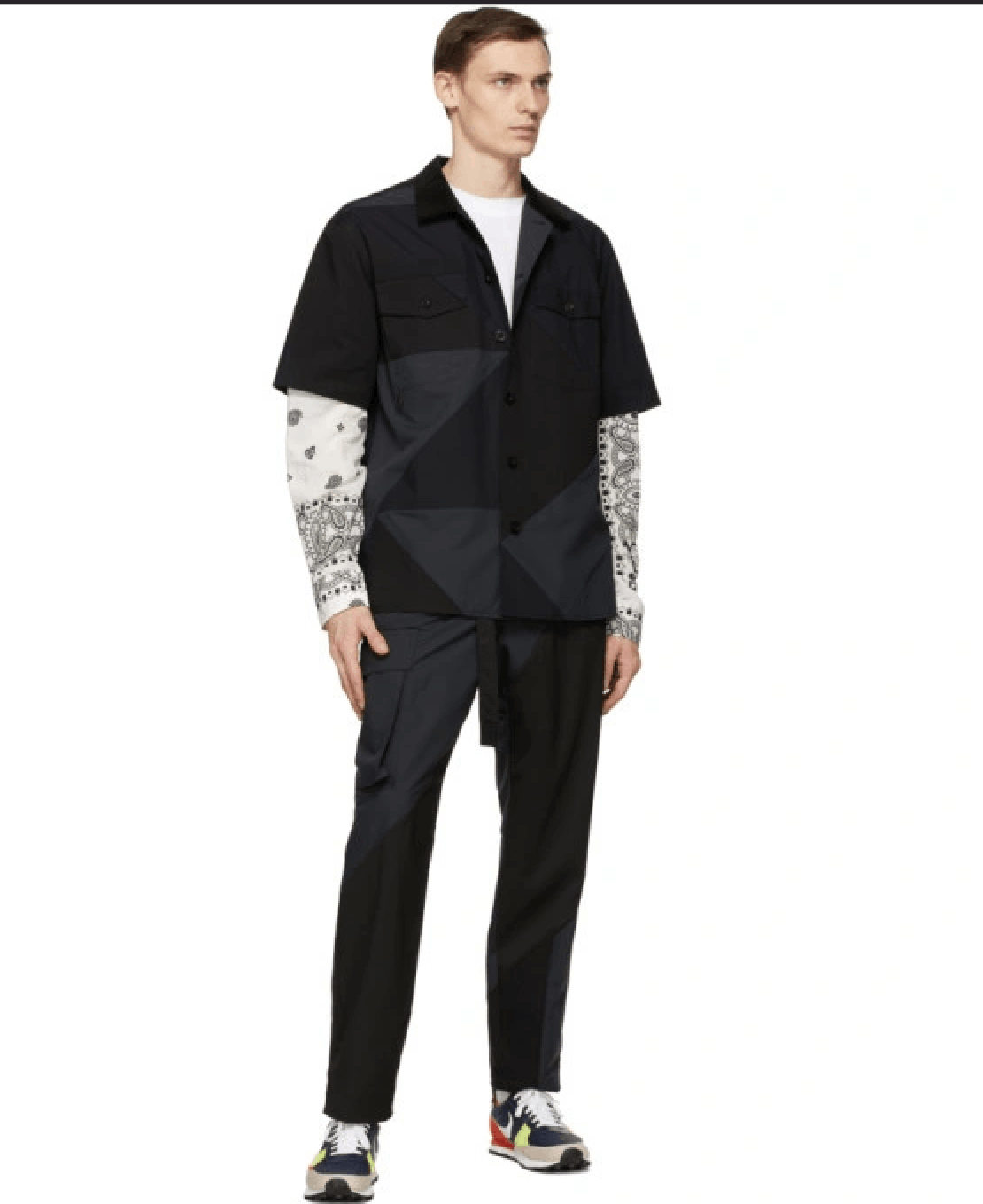 sacai Hank Willis Thomas Solid Mix Pants