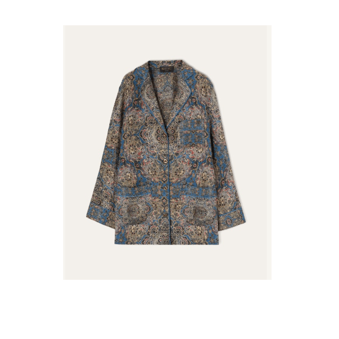 Loro Piana o1srvl11e1224 Jameela Shirt in Multicolor Size L / US 10 / IT 46 - 1 Thumbnail