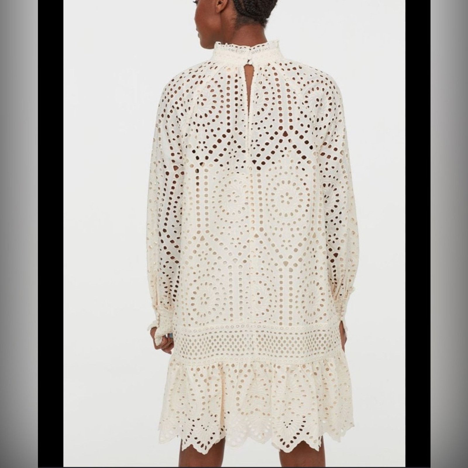 H&M H&M Eyelet long sleeve drop waist tunic dress boho medium Size M / US 6-8 / IT 42-44 - 2 Thumbnail