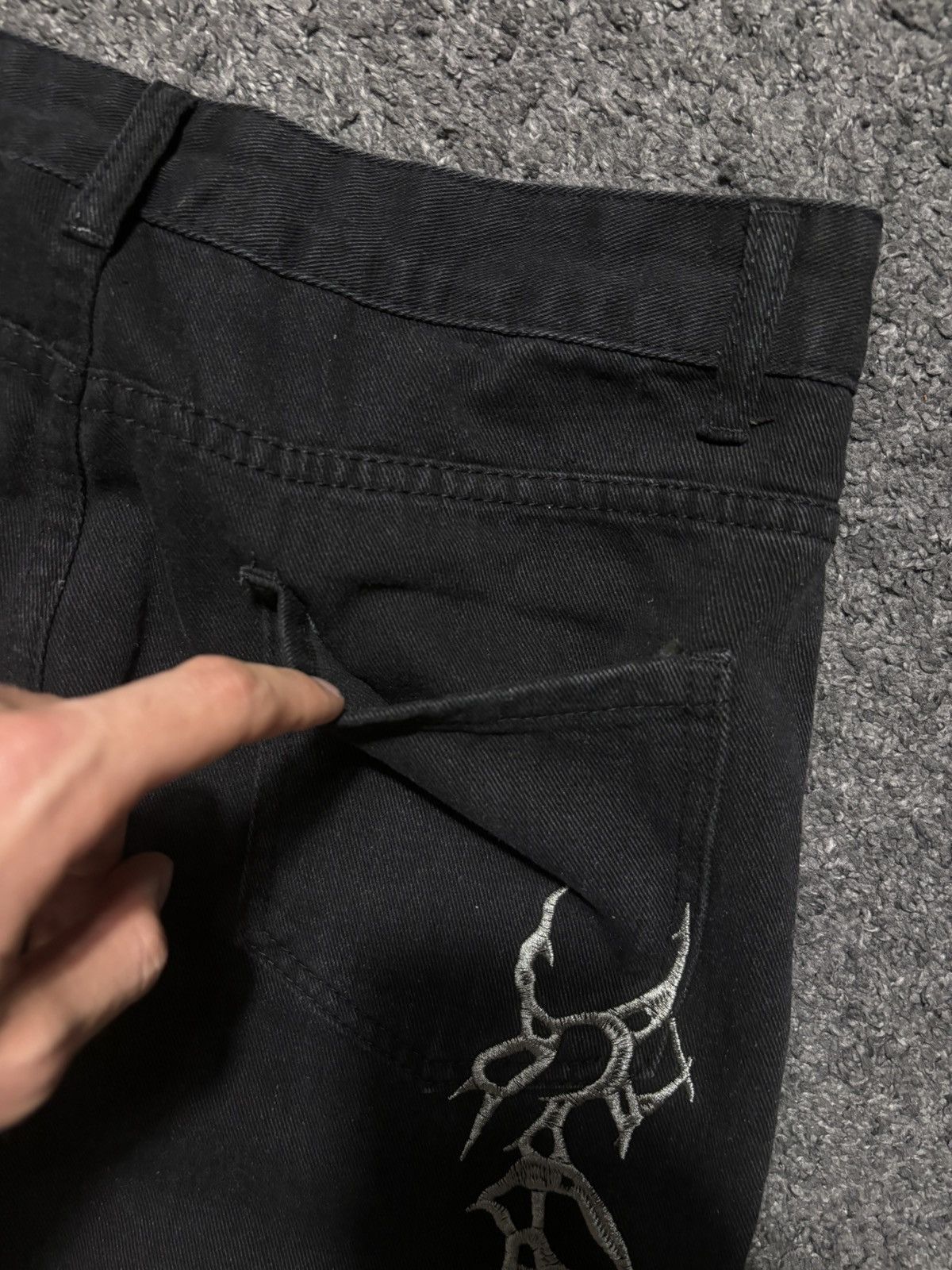 Jean × Vintage Vintage streetwear very rare spike silver flared black jeans Size US 34 / EU 50 - 16 Thumbnail