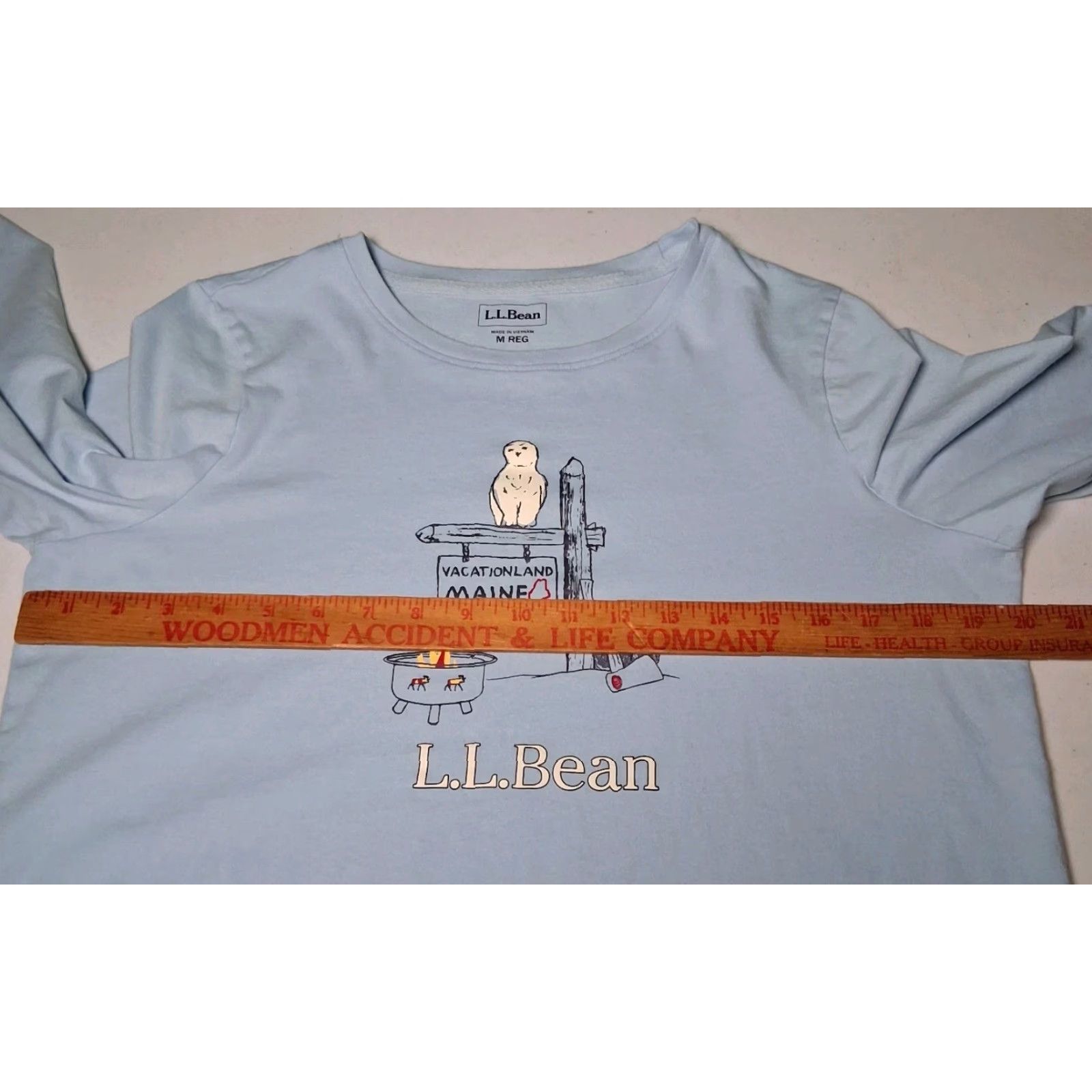 Vintage VINTAGE LL Bean Shirt Women Medium Blue Long Slv Vacationland Maine Owl Camping Camp Size M / US 6-8 / IT 42-44 - 5 Thumbnail
