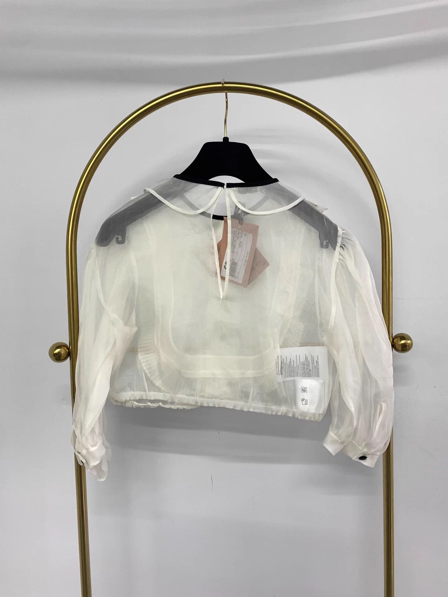 Miu Miu MIU MIU White Silk Top 38 Size S / US 4 / IT 40 - 3 Thumbnail