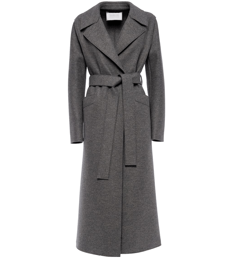 o1s22i1n1024 Pressed Wool Long Coat in Grey