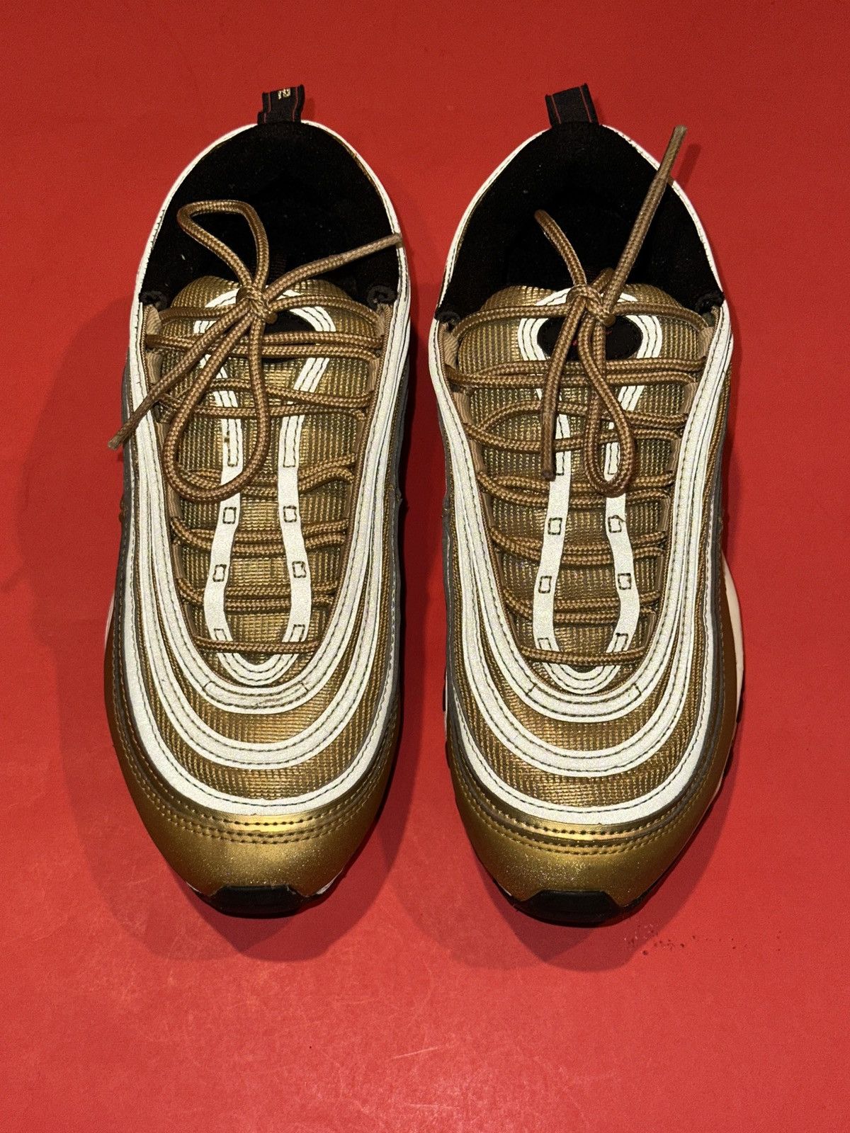 Nike Nike Air Max 97 OG DQ9131 700 Metallic Gold Bullet Sneakers Size US 6.5 / EU 39-40 - 10 Thumbnail