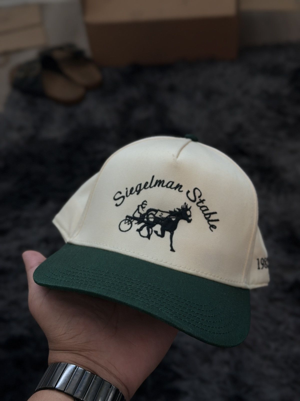 Siegelman Stable Siegelman Stable Hat Cream/Green Size ONE SIZE - 1 Thumbnail