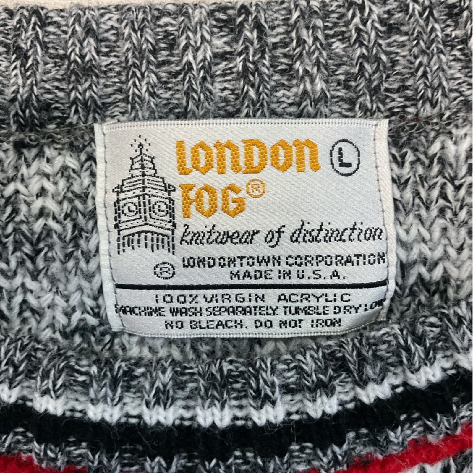 London Fog Vintage 90s London Fog Christmas Gray Sweater Size US L / EU 52-54 / 3 - 3 Thumbnail