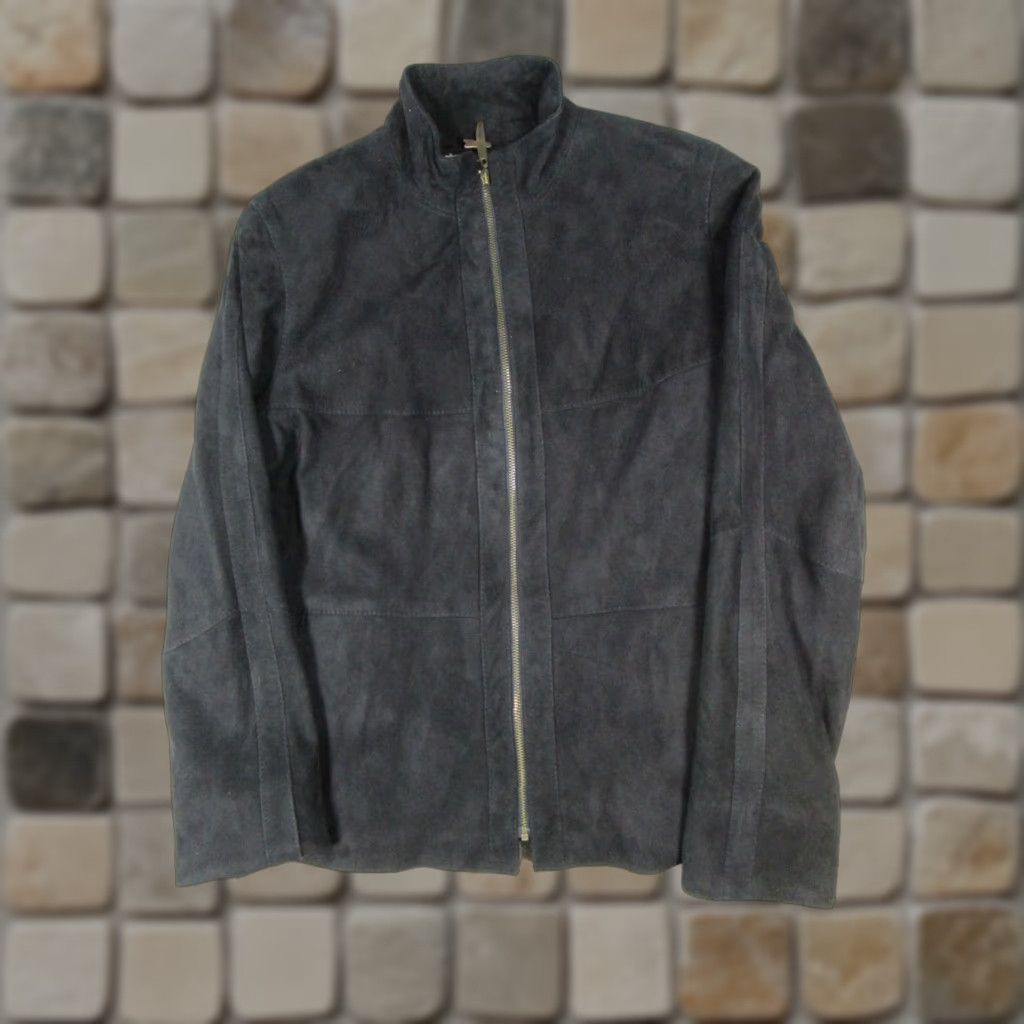 Vintage VINTAGE Untouched World Jacket Womens 10 Black Leather Suede Full Zip Regular Fit Size L / US 10 / IT 46 - 1 Thumbnail