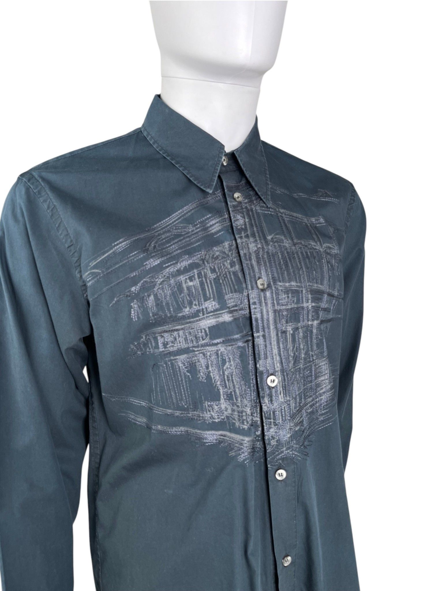 Gianfranco Ferre Gianfranco Ferrè 2000's Cotton Shirt Architectural Print Size US XL / EU 56 / 4 - 4 Thumbnail
