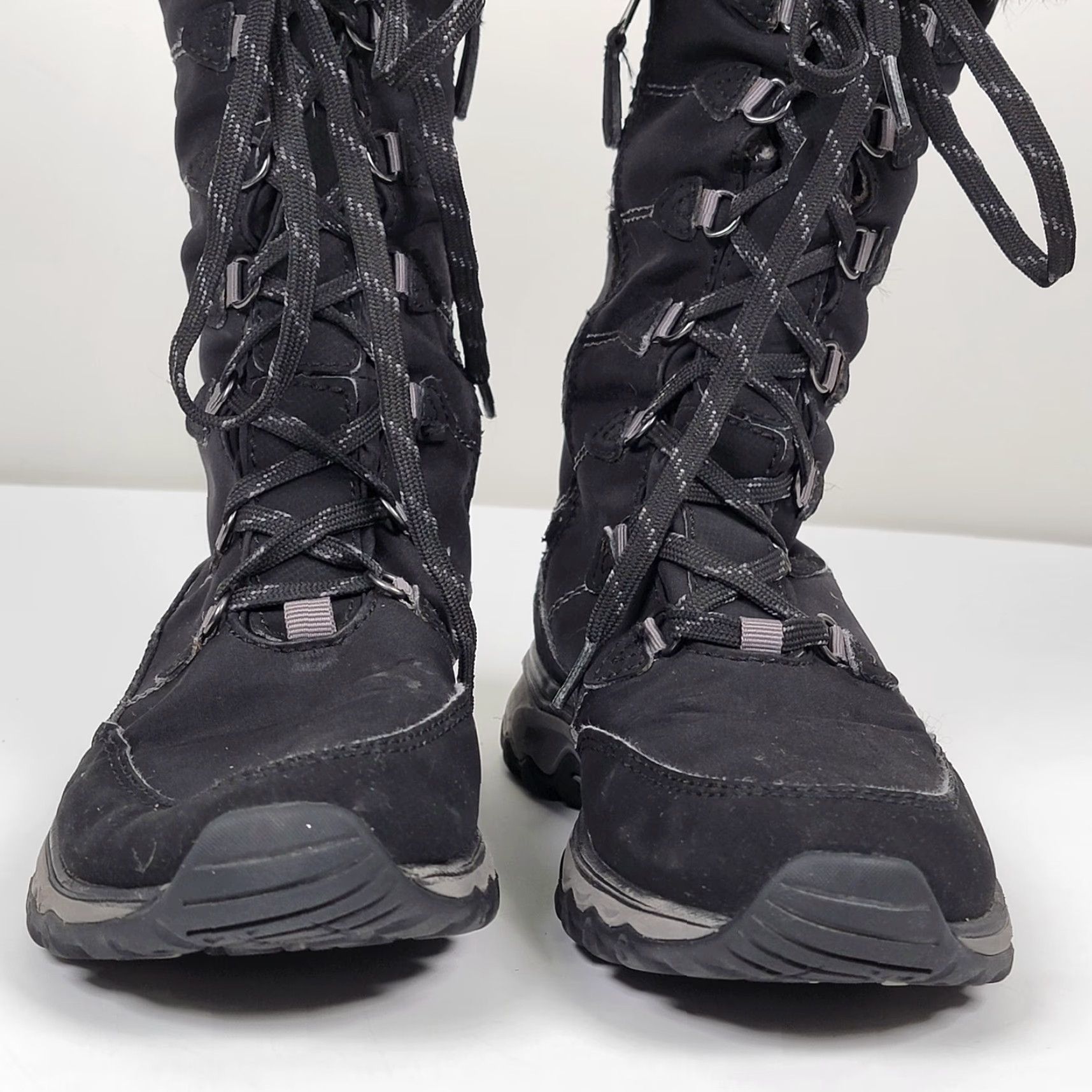 Eddie Bauer Eddie Bauer Boots Women's Size 6.5/37EU Black Waterproof Snow Faux Fur Trim Mid-Calf Shaft 10 in Leather Synthetic Casual Winter Size US 7 / IT 37 - 3 Thumbnail