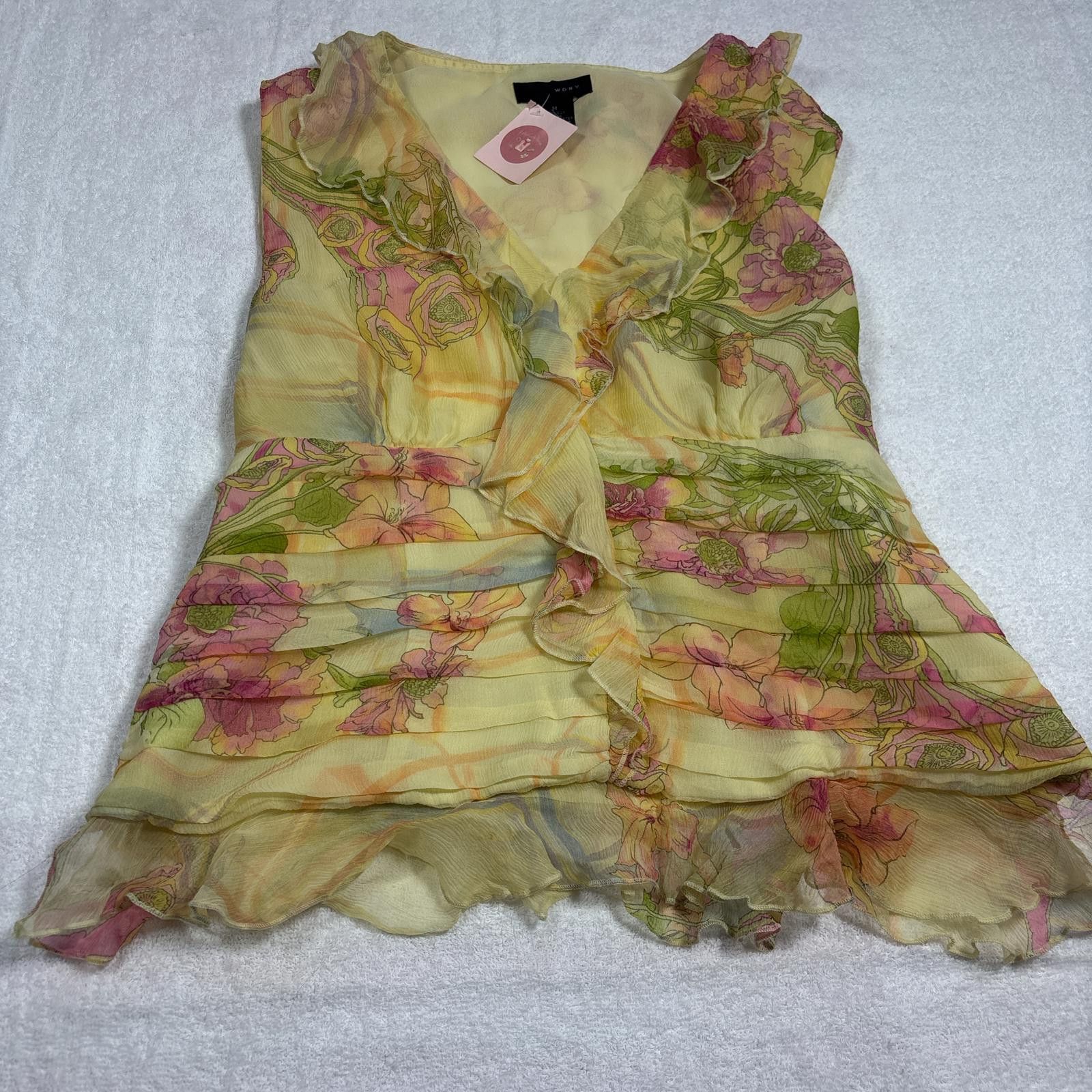 Other vintage fairy core silk ruffle blouse top Size M / US 6-8 / IT 42-44 - 6 Thumbnail