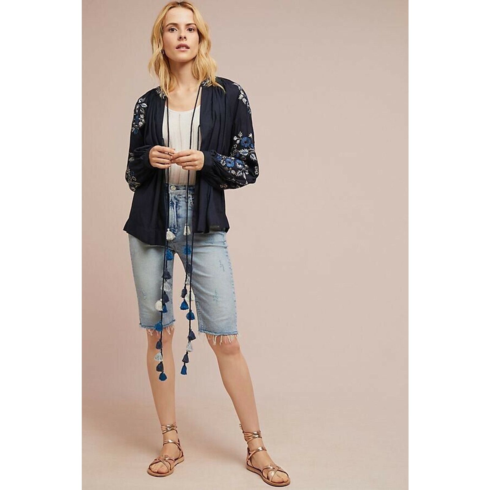 Anthropologie New Anthropologie Embroidered Floral Jacket by Ranna Gill XS Size XS / US 0-2 / IT 36-38 - 2 Thumbnail