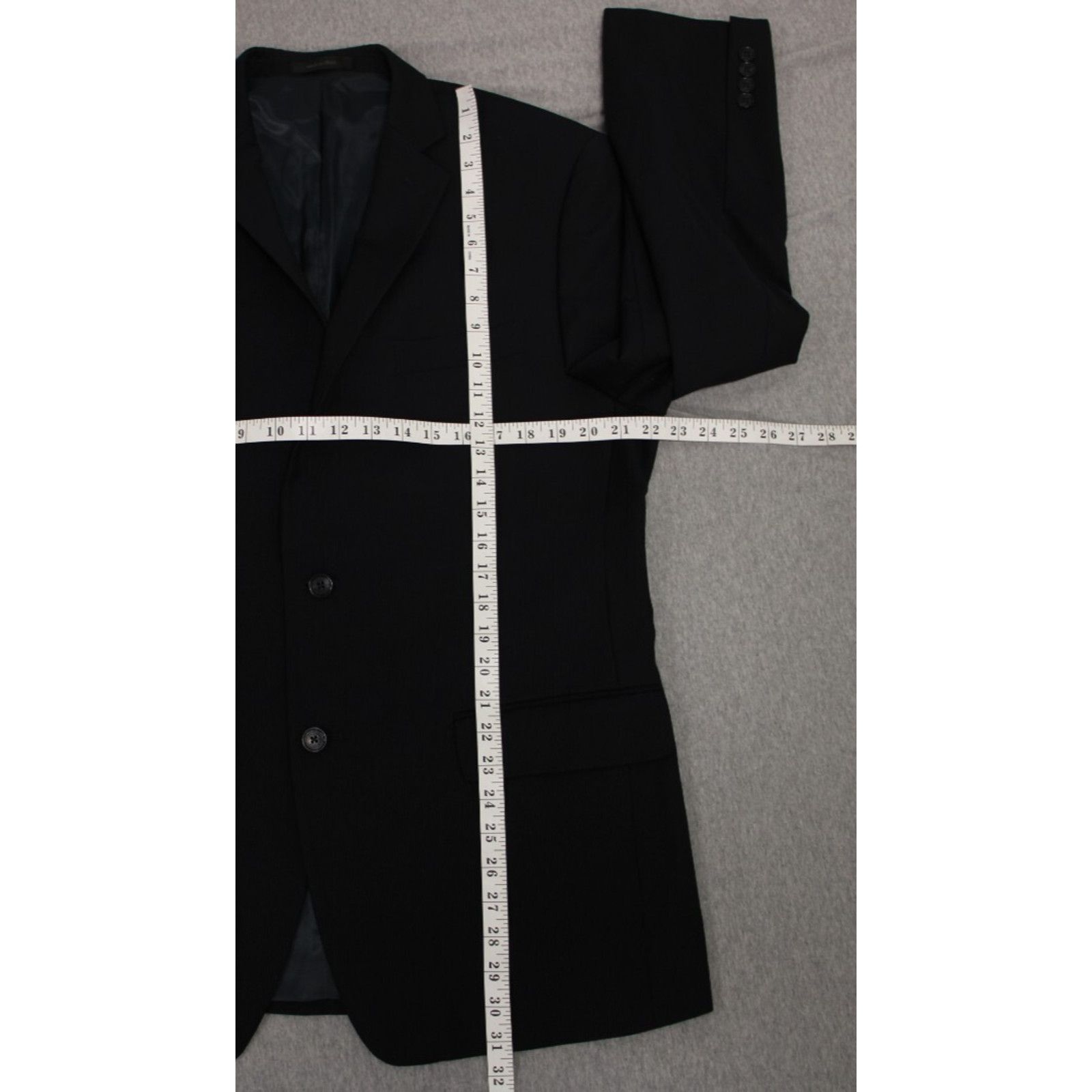 Calvin Klein Calvin Klein Blazer Men's 42R Navy Blue Wool Single Breasted Size 42R - 7 Thumbnail