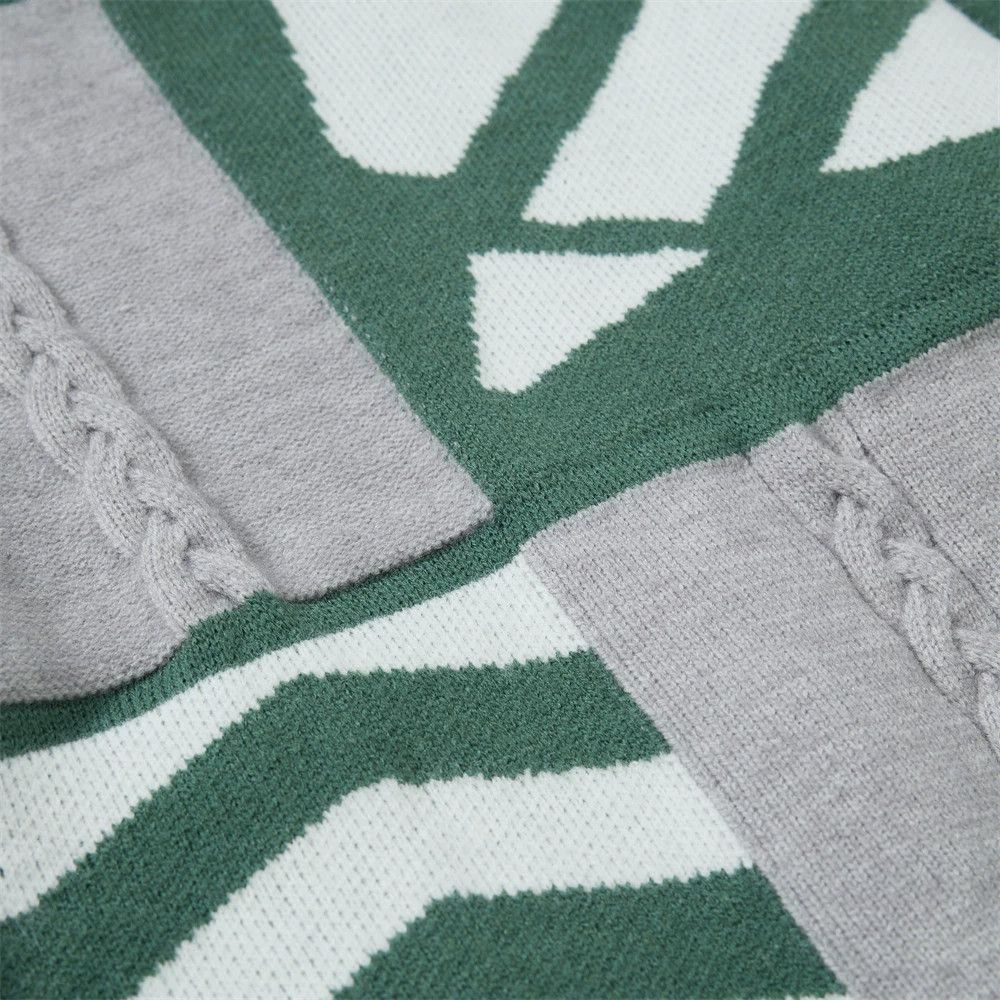 Vintage Men's irregular knitted contrast stitching crew neck sweater Size US M / EU 48-50 / 2 - 5 Thumbnail