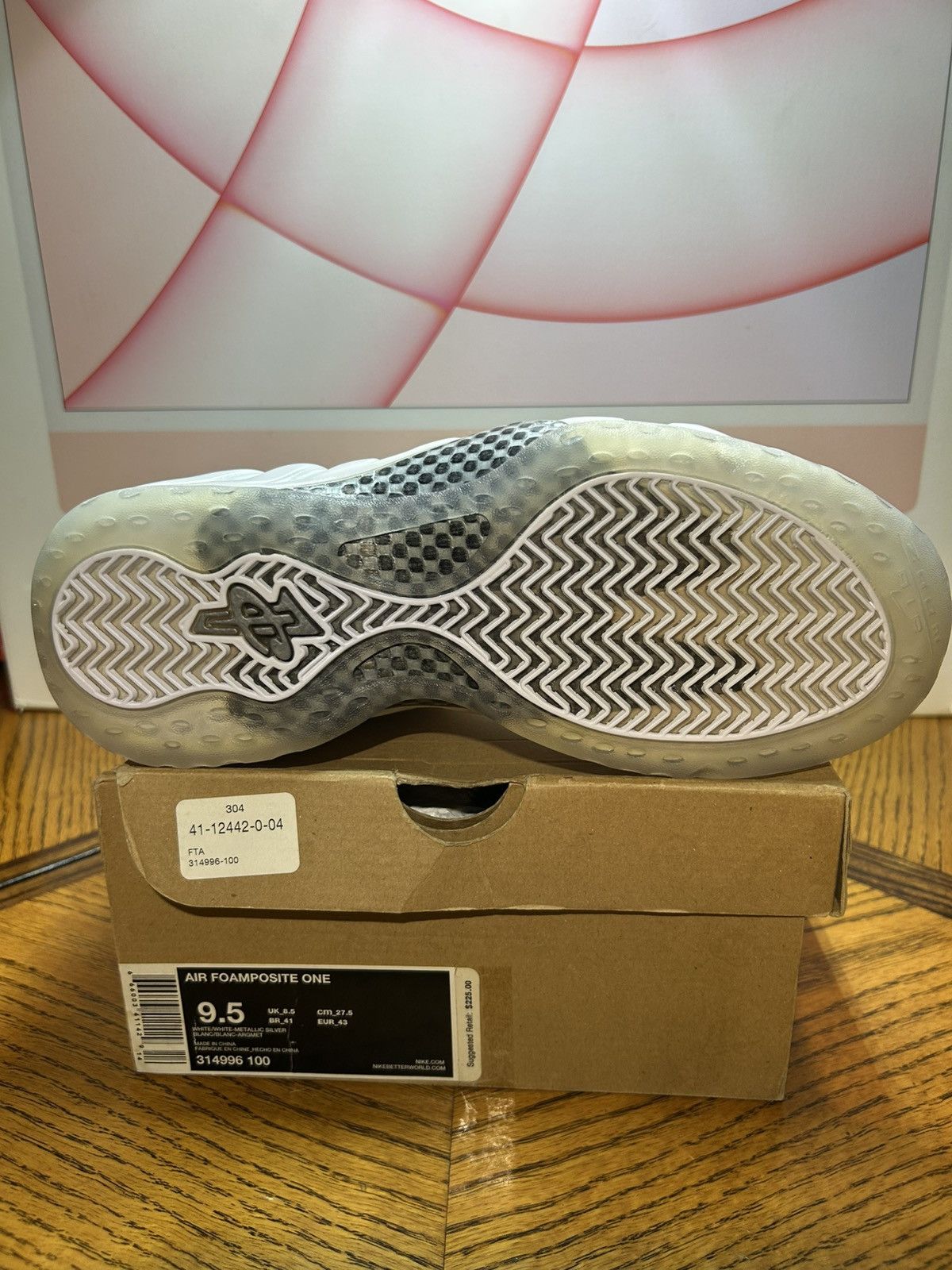 Nike Size 9.5 - Nike Air Foamposite One White-Out 2013 NO YELLOW Size US 9.5 / EU 42-43 - 7 Thumbnail