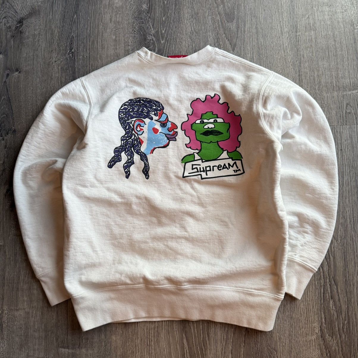 White Supreme FW '17 Gonz Heads Crewneck Sweatshirt