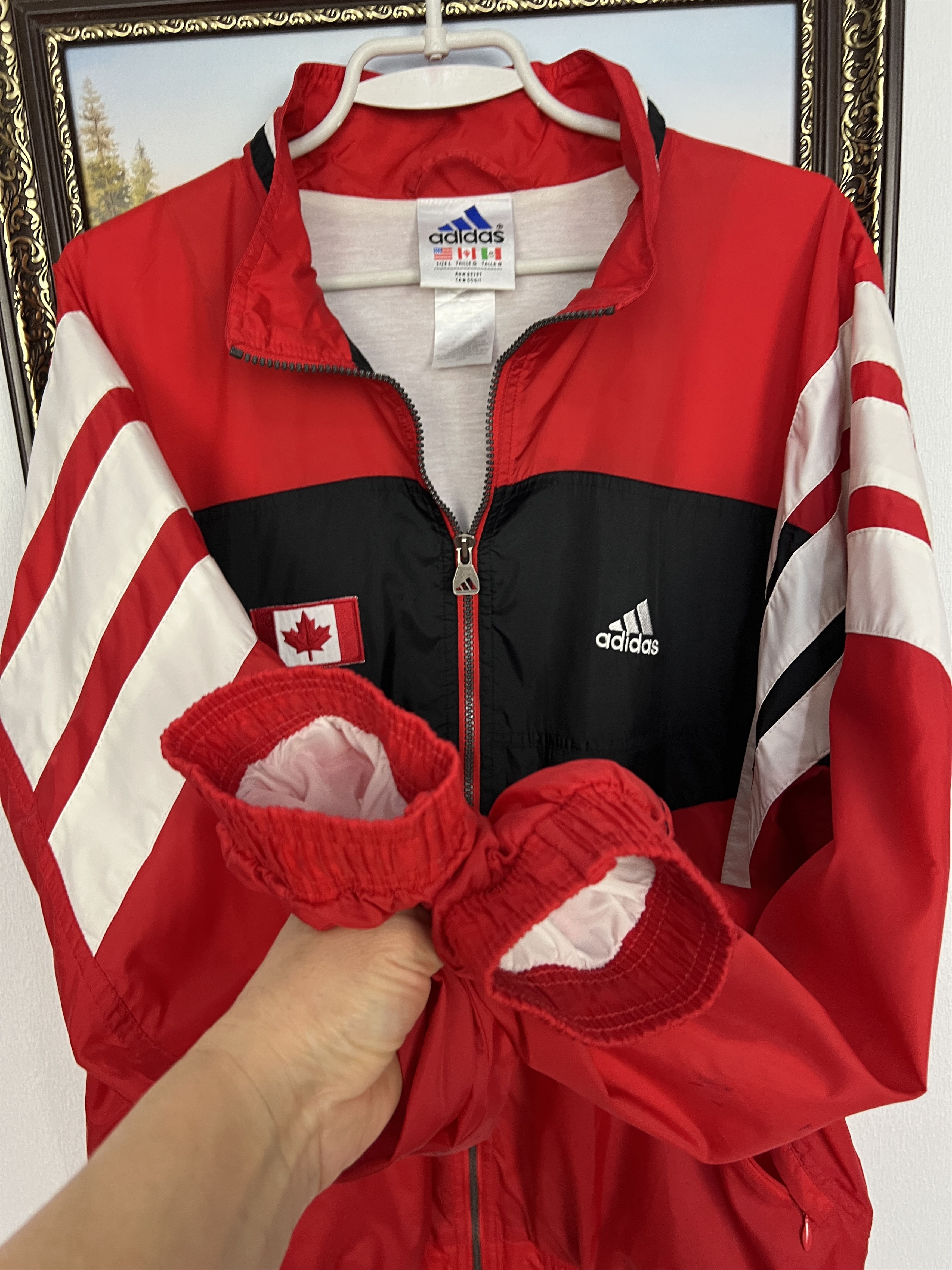 Adidas Vintage 90's Canada Olympics Jacket National Track Top Zip Size US L / EU 52-54 / 3 - 6 Thumbnail
