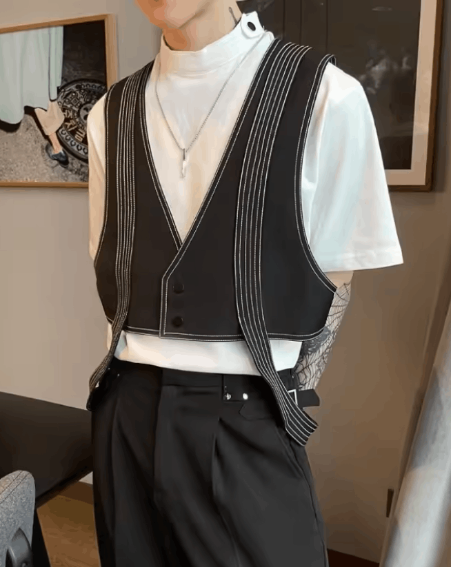 Japanese Brand NOTABLE Functional Cargo-Style Vest Workwear #A77-1876 Size US M / EU 48-50 / 2 - 12 Thumbnail