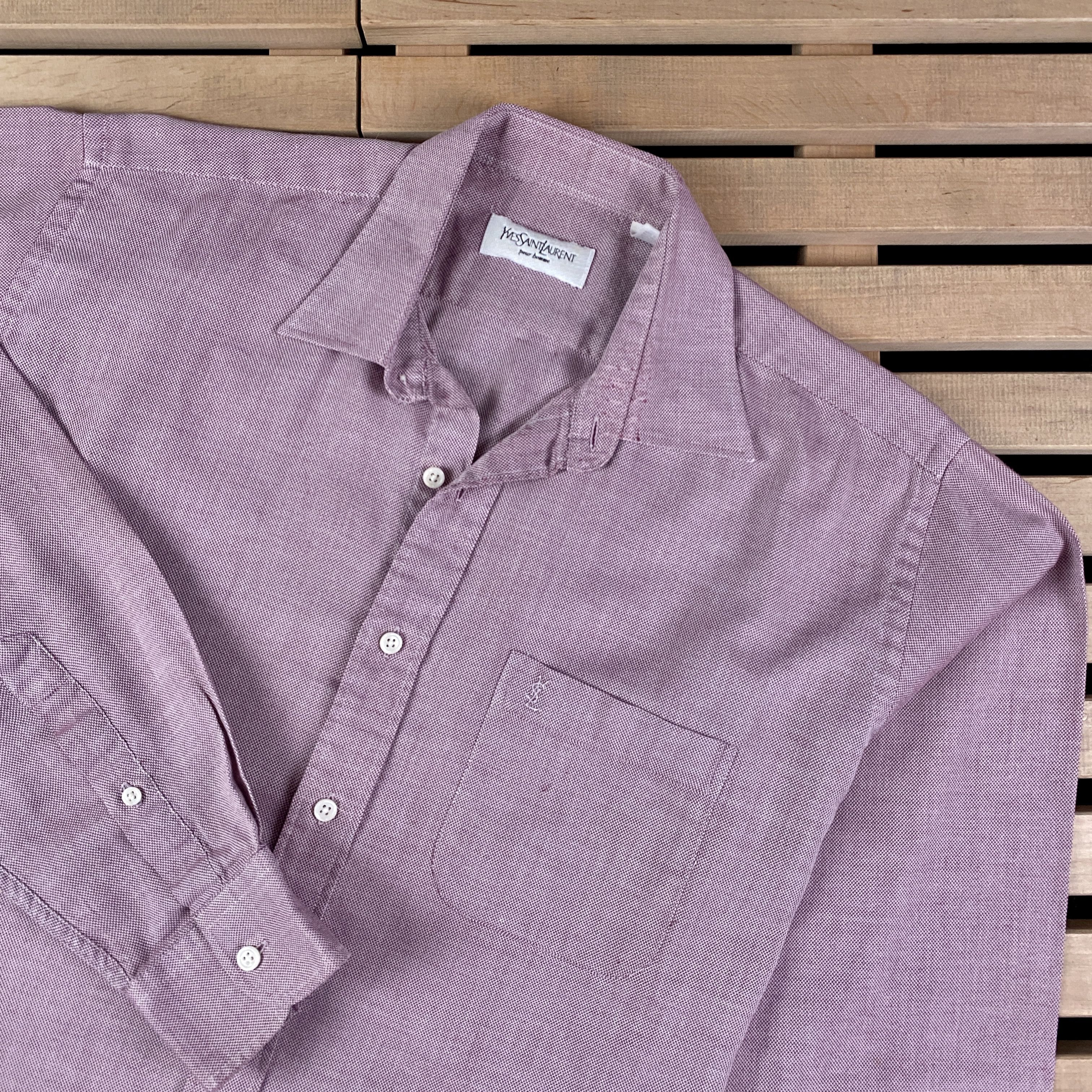 Yves Saint Laurent Mens Long Sleeve Shirt Yves Saint Laurent Size XL Cotton Size US XL / EU 56 / 4 - 2 Thumbnail
