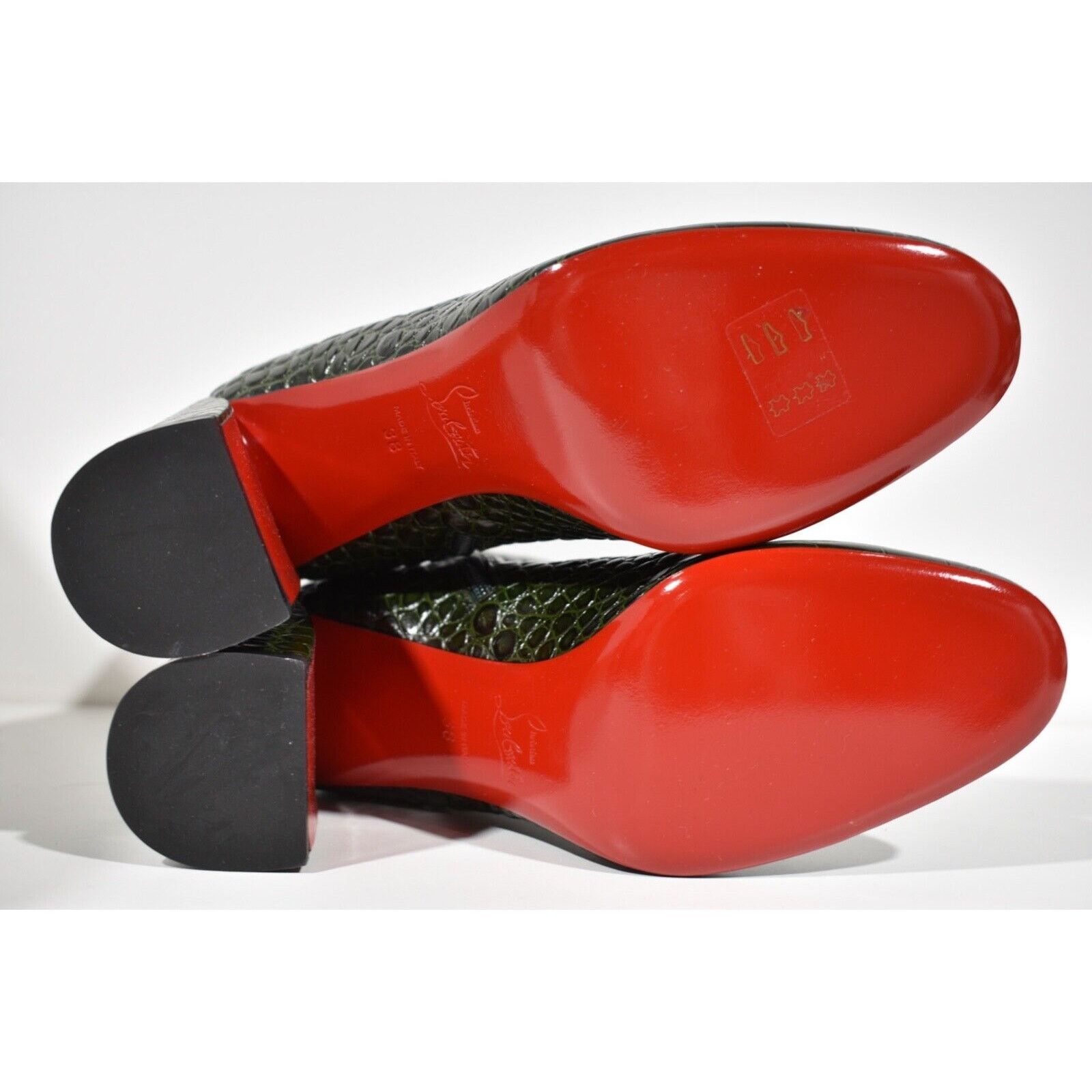 Christian Louboutin Christian Louboutin Turela 85 Forest Green Croc Short Ankle Size US 8 / IT 38 - 12 Thumbnail