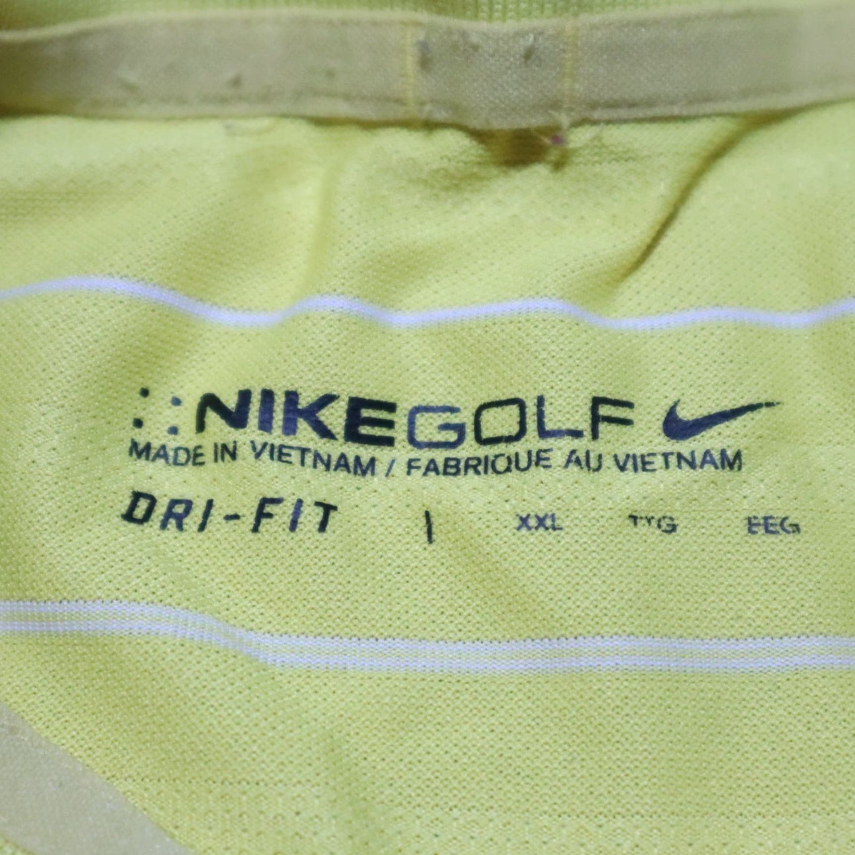 Nike Nike Tour Performance Polo Shirt Golf 2XL Yellow Striped Logo Shirt Mens Polo 2XL Nike Tour Performance Golf Shirt Size US XXL / EU 58 / 5 - 4 Thumbnail