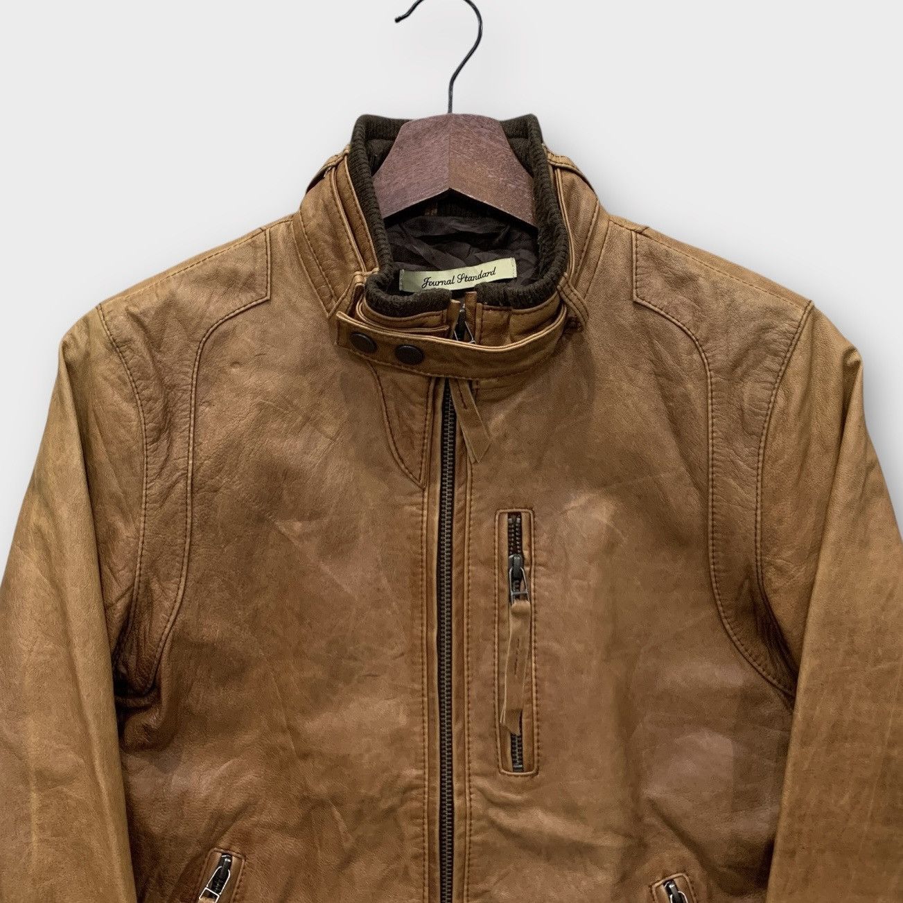 Journal Standard JOURNAL STANDARD JAPAN SHEEPSKIN LEATHER BIKER JACKET Size US S / EU 44-46 / 1 - 4 Thumbnail