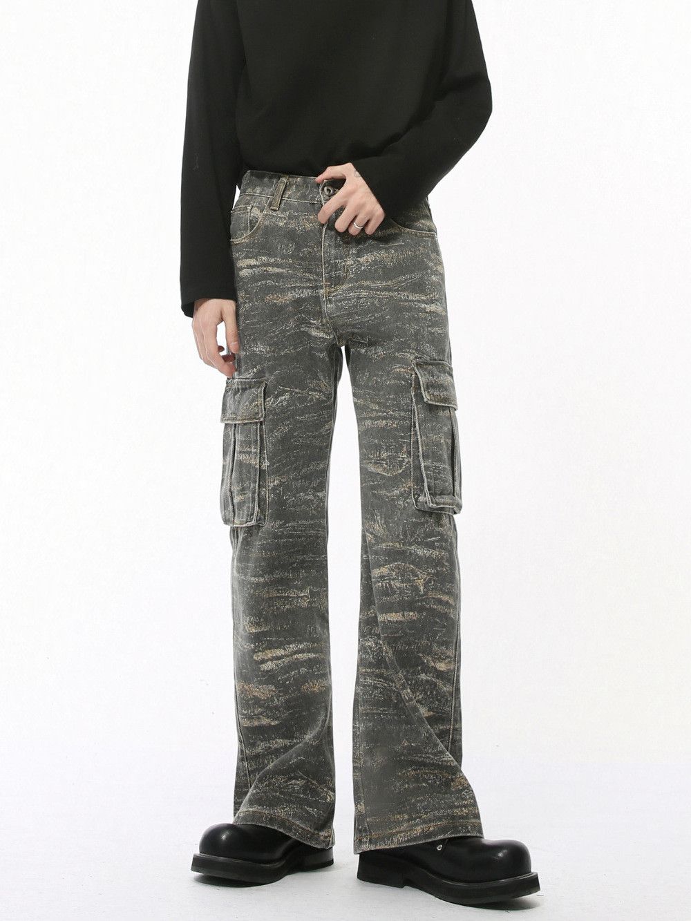 Japanese Brand Retro loose camouflage pocket jeans Size US 32 / EU 48 - 6 Thumbnail