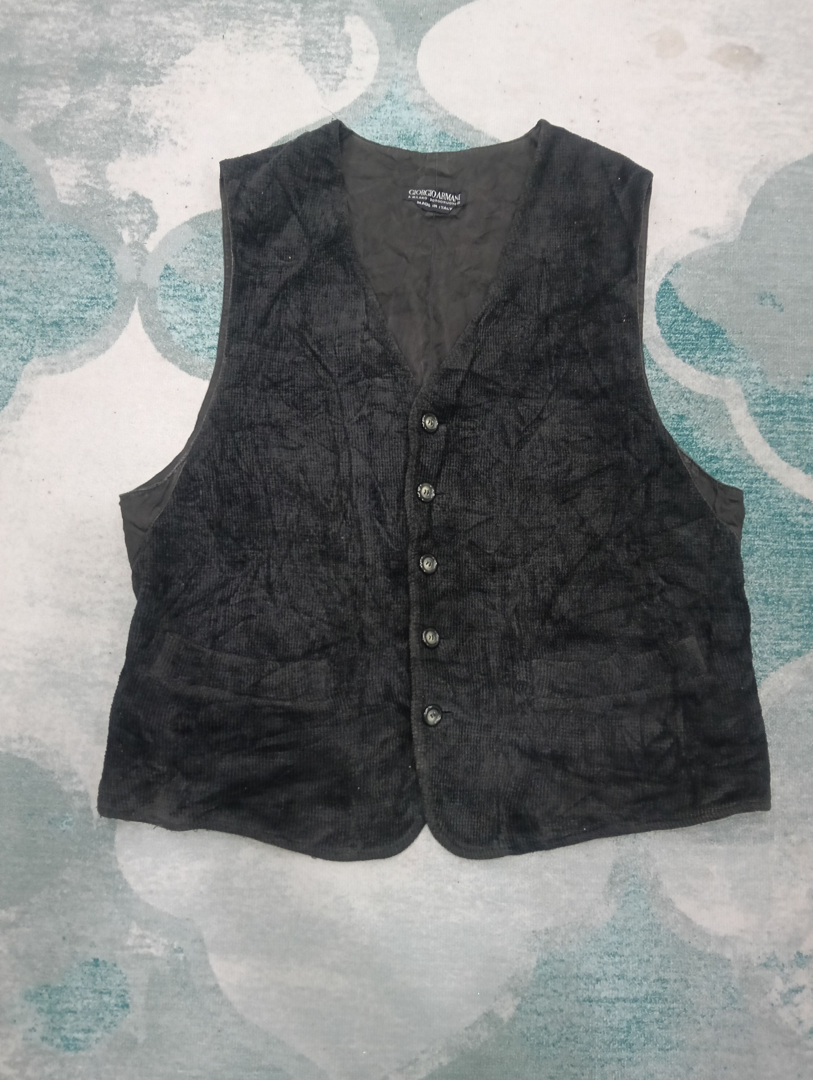 GIORGIO ARMANI MILANO BORGONUOVO 21 VINTAGE BLACK VEST/BLOUSE BUTTON SIZE sale 40