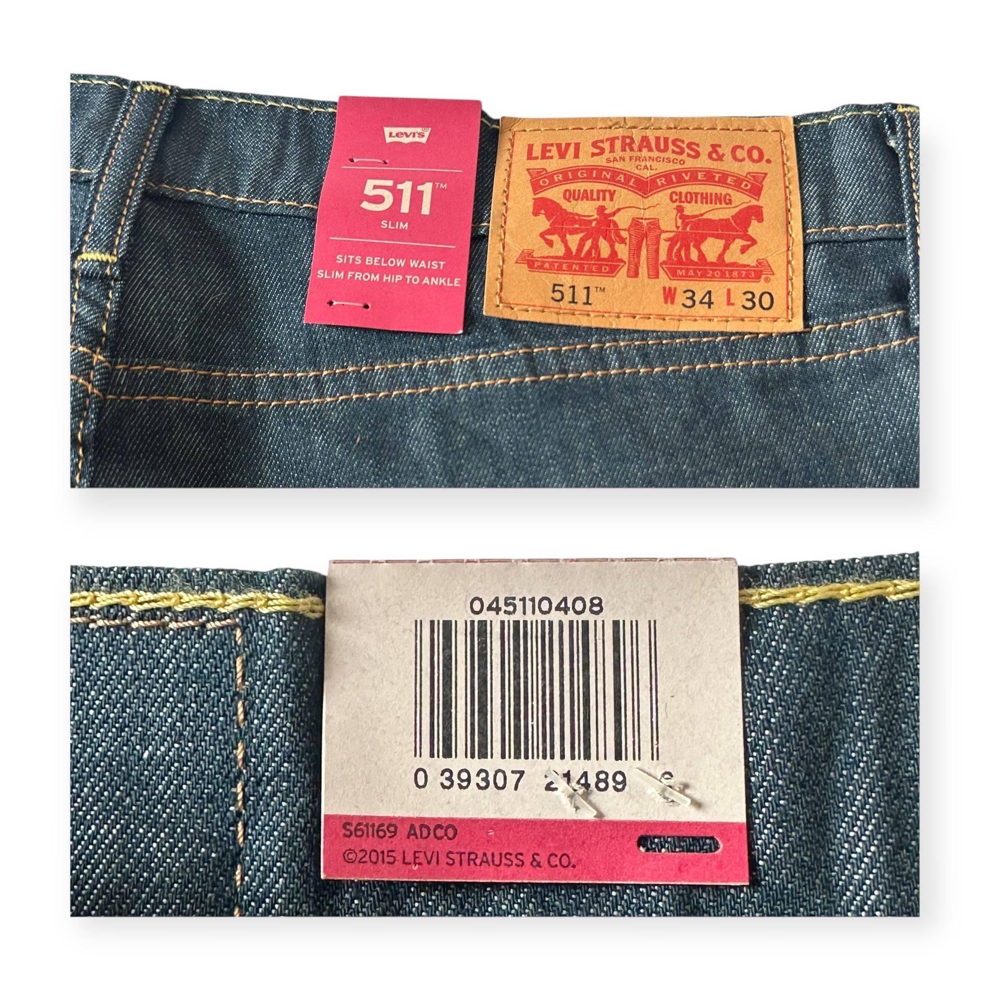 Levi's Levi’s 511 Slim Stretch Denim Jeans Dark Indigo Black W34 L3 Size US 34 / EU 50 - 4 Thumbnail