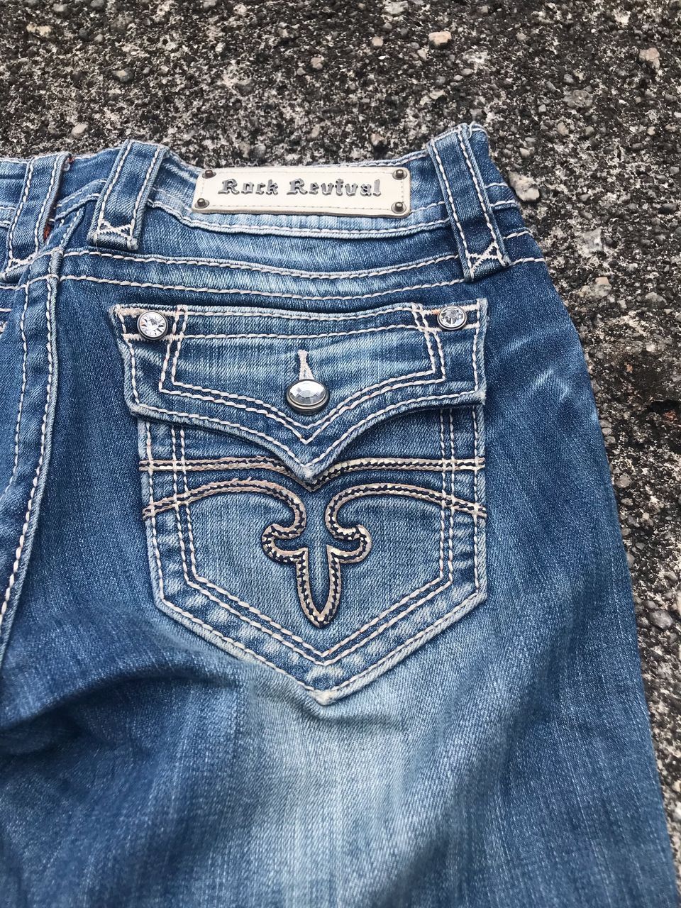 Hysteric Glamour × Le Grande Bleu (L.G.B.) × Rock Revival Y2k Rock Revival distressed flared jeans Size US 28 / EU 44 - 2 Thumbnail