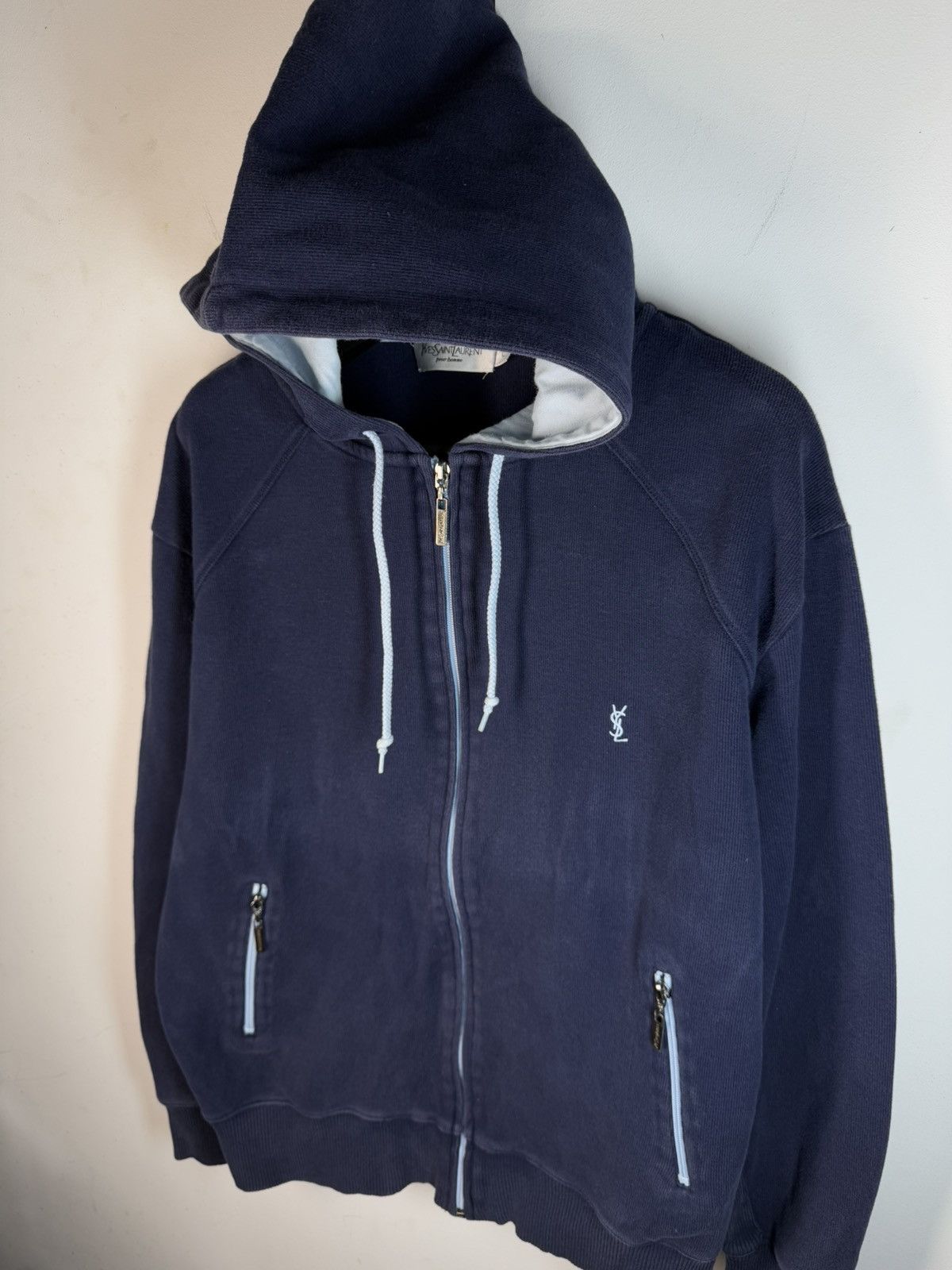 Yves Saint Laurent Navy YSL Hoodie Zip YSL Sweatshirt YSL Sweater Size US M / EU 48-50 / 2 - 14 Thumbnail