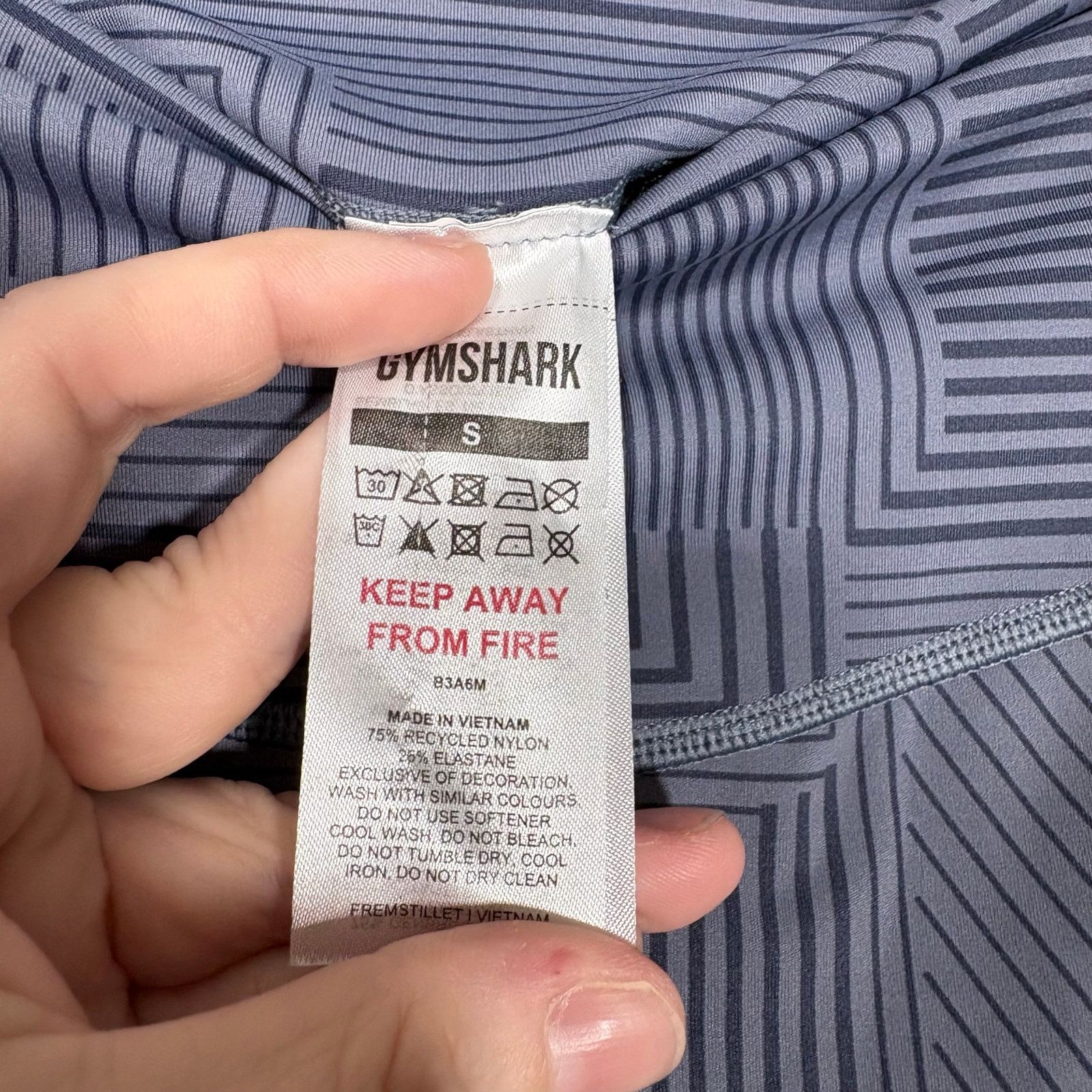 Gymshark Gymshark Blue Striped Elevate Leggings - Small Ankle Length Size 27" / US 4 / IT 40 - 4 Thumbnail