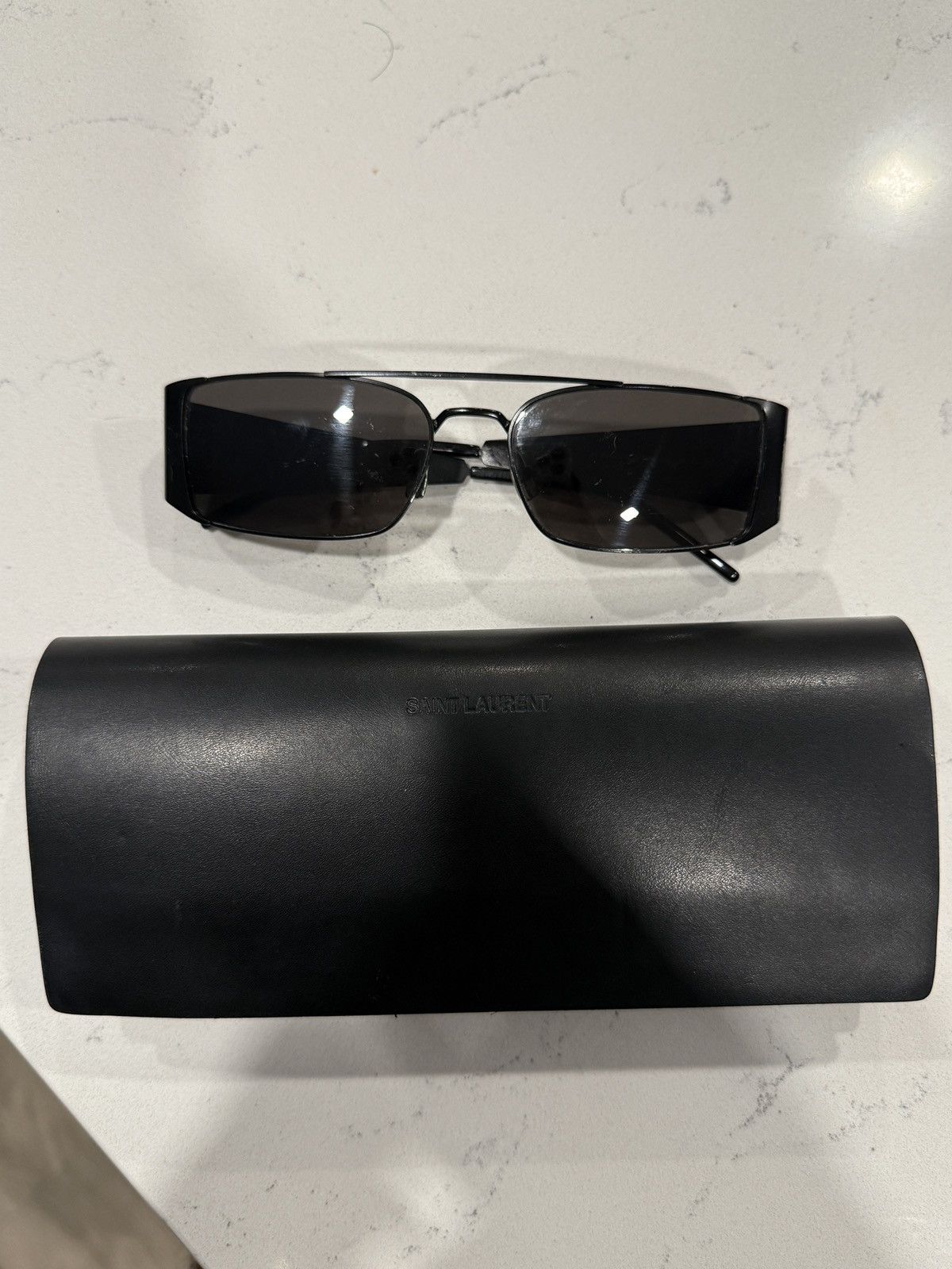Saint Laurent SL 366 LENNY METAL Black Sunglasses Saint Laurent Black Rectangular Ladies Sunglasses SL 366  main image 4
