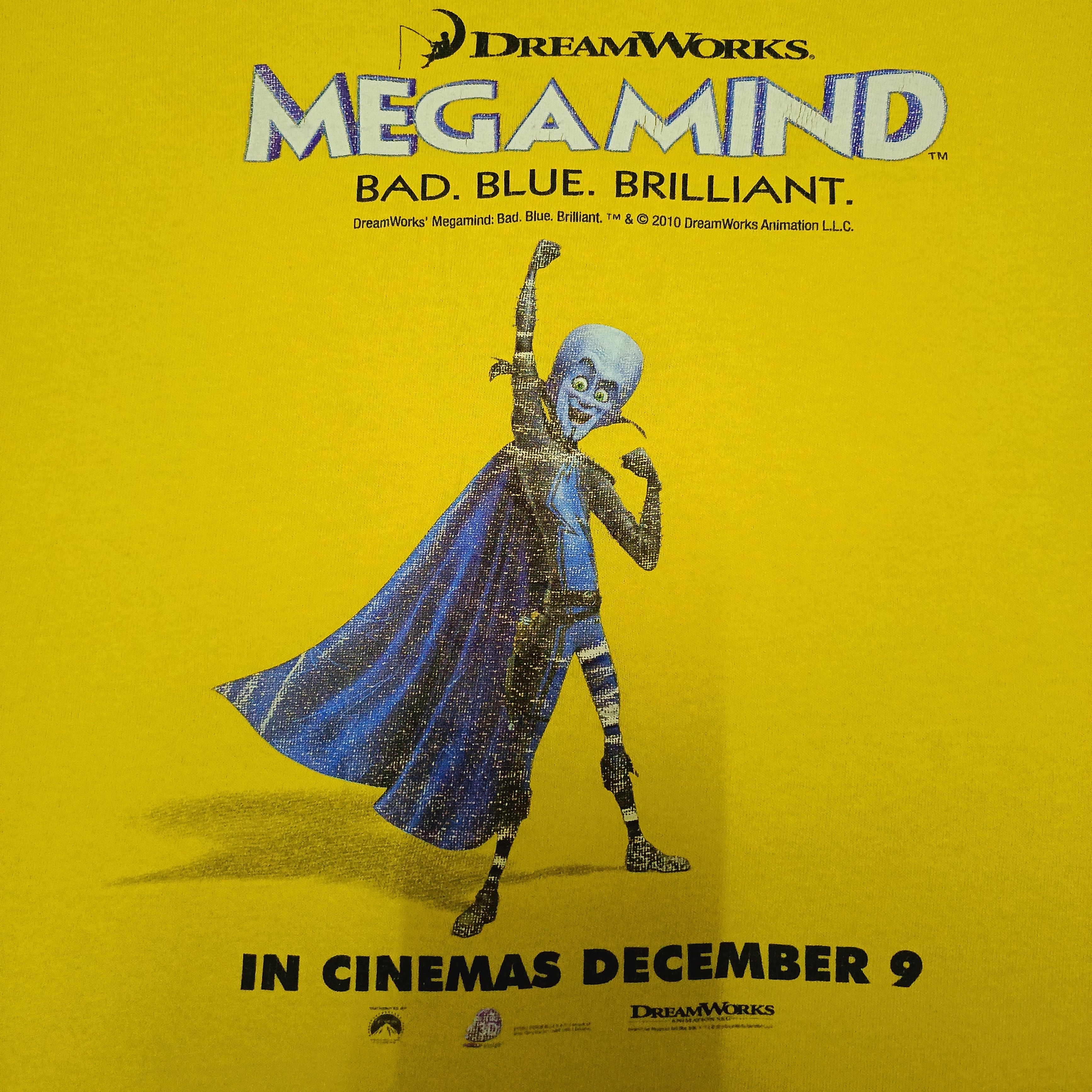 Vintage 2010 DREAMWORKS MEGAMIND: BAD. BLUE. BRILLIANT. Size US L / EU 52-54 / 3 - 2 Thumbnail