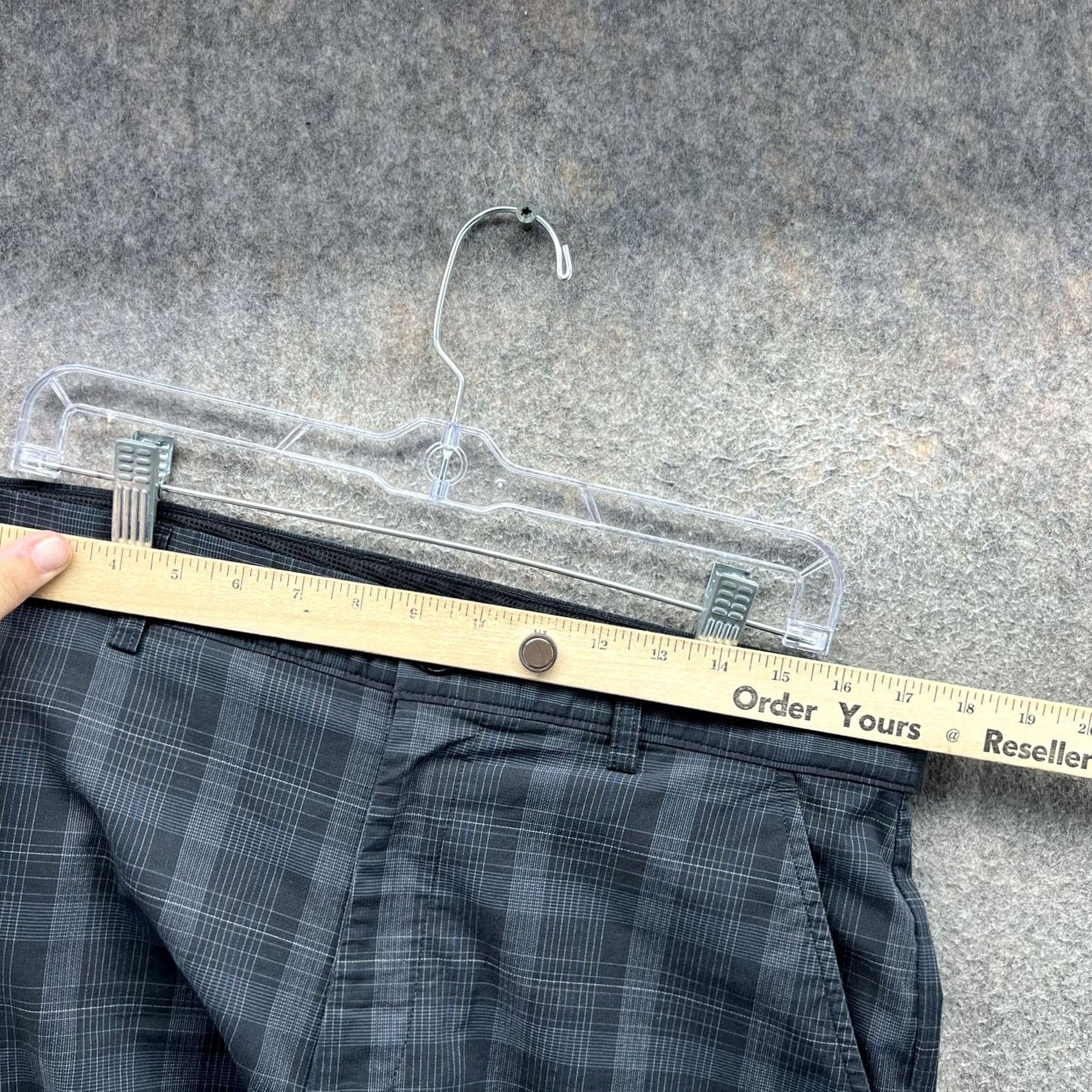 Vintage Greg Norman For Tasso Elba Pants Mens 32x30 Gray Plaid Slim Fit Stretch Golf Size US 32 / EU 48 - 4 Thumbnail