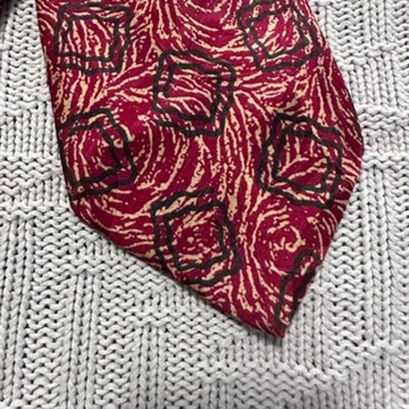 Vintage Vintage Montebello red abstract print silk tie Size ONE SIZE - 2 Thumbnail