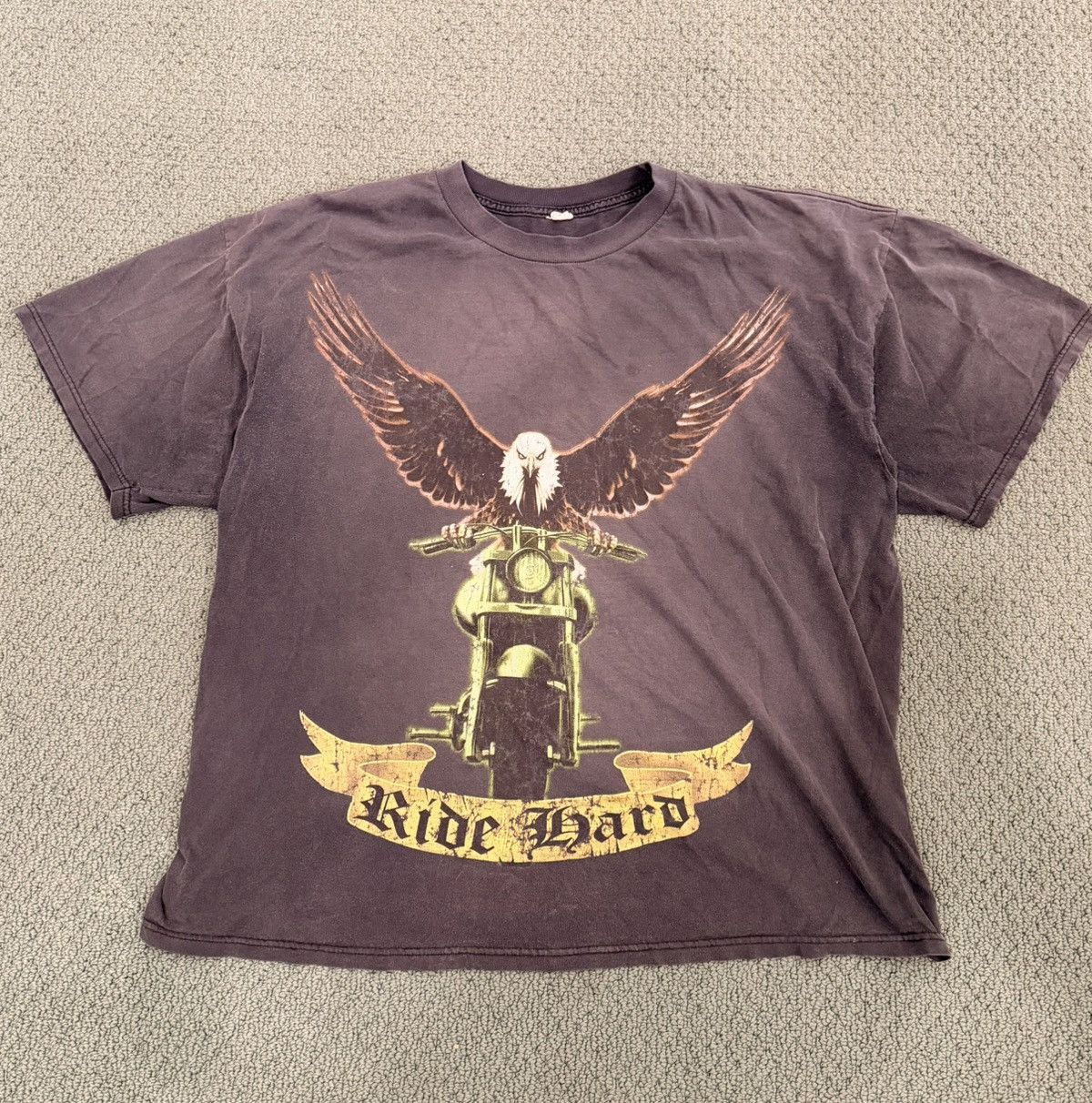 Vintage VINTAGE MOTORCYCLE RIDE HARD T SHIRT Size US XL / EU 56 / 4 - 1 Preview