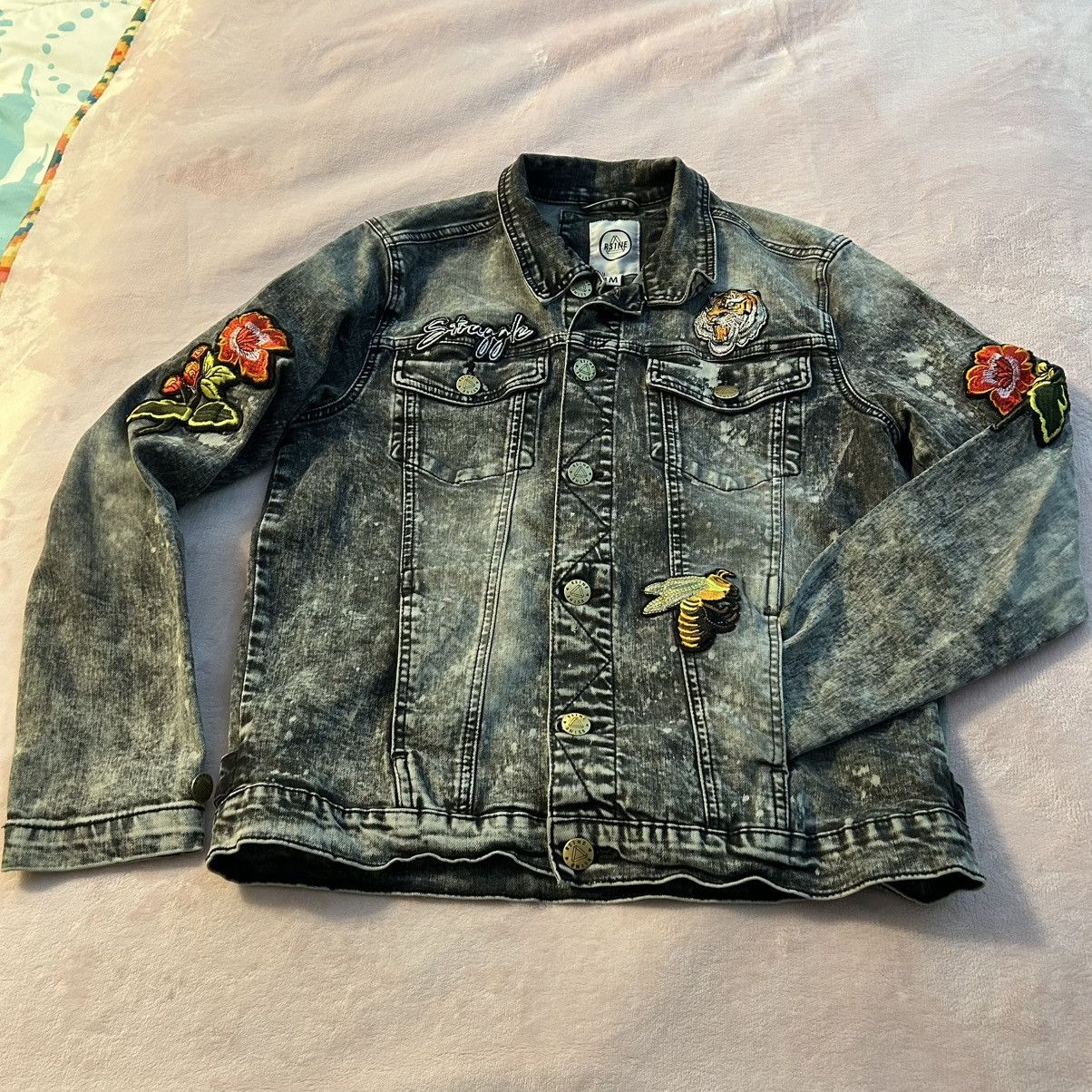 Other RS1NE gray acid washed embroidered denim jacket size M Size US M / EU 48-50 / 2 - 1 Thumbnail