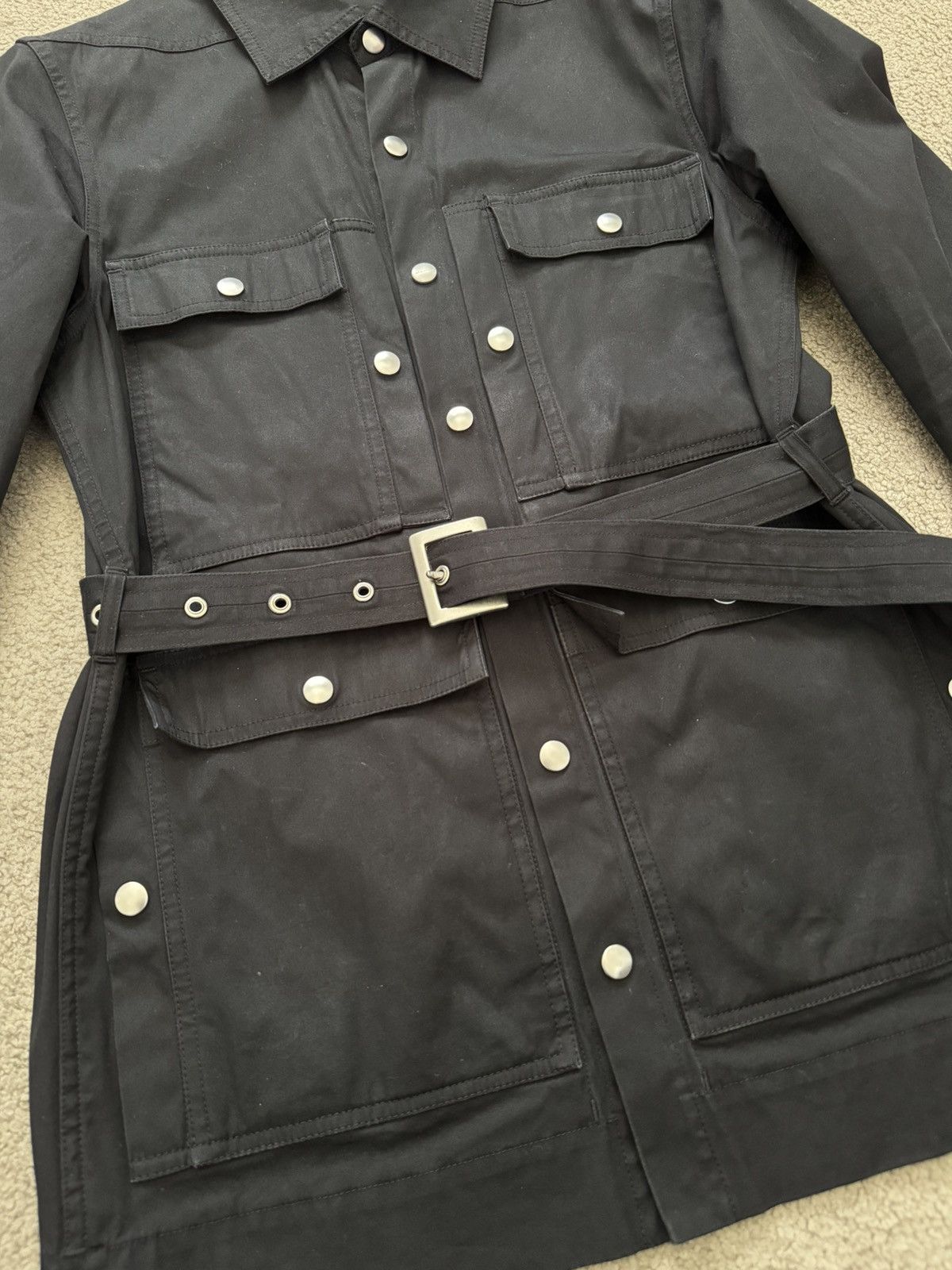 Rick Owens FW21 Rick Owens Mainline Belted Military Cargo Jacket Size US S / EU 44-46 / 1 - 7 Thumbnail