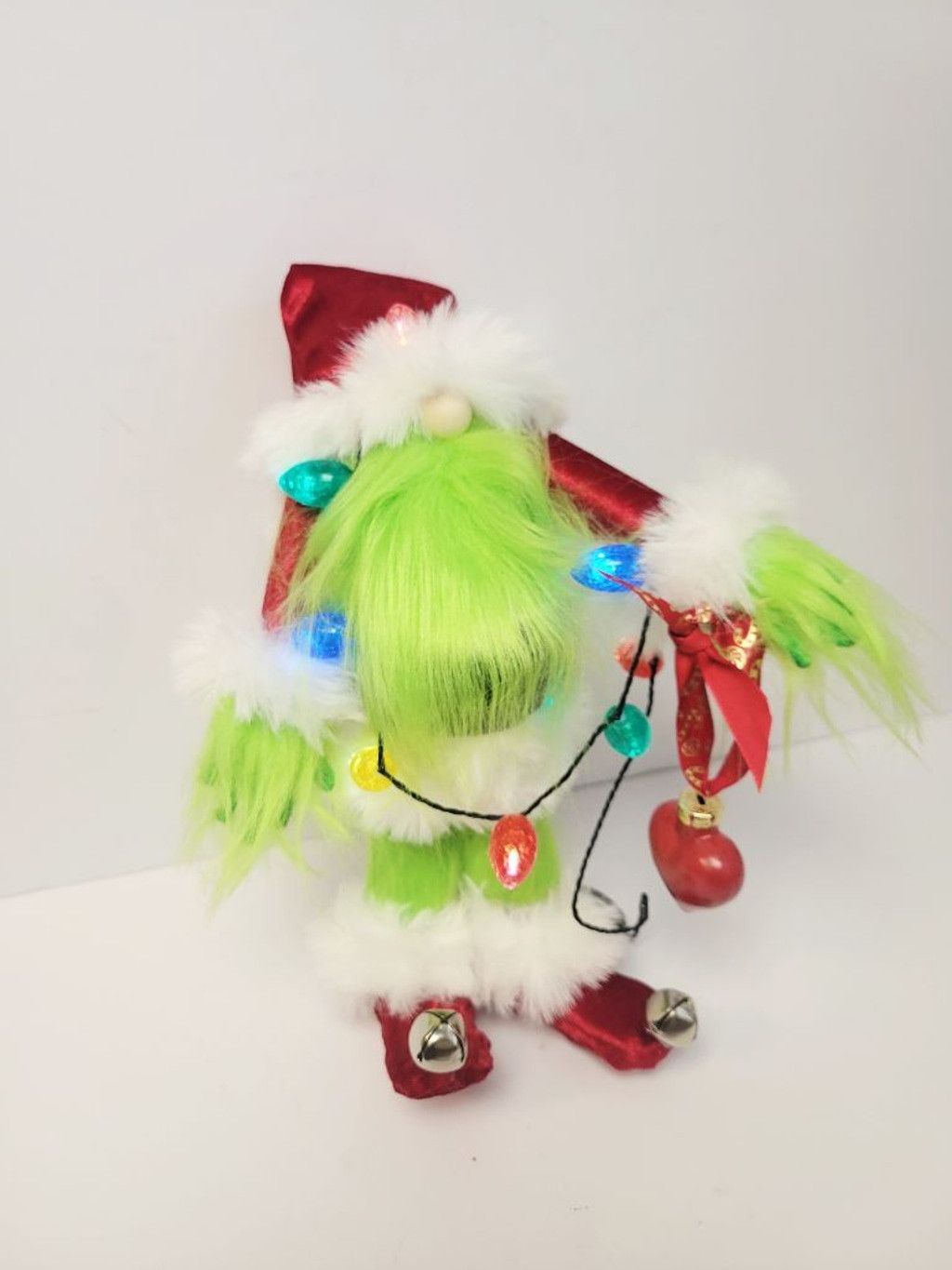 Handmade Handmade Grinch Santa Gnome, 18.5" Holiday Decor, Luxury Size ONE SIZE - 2 Thumbnail