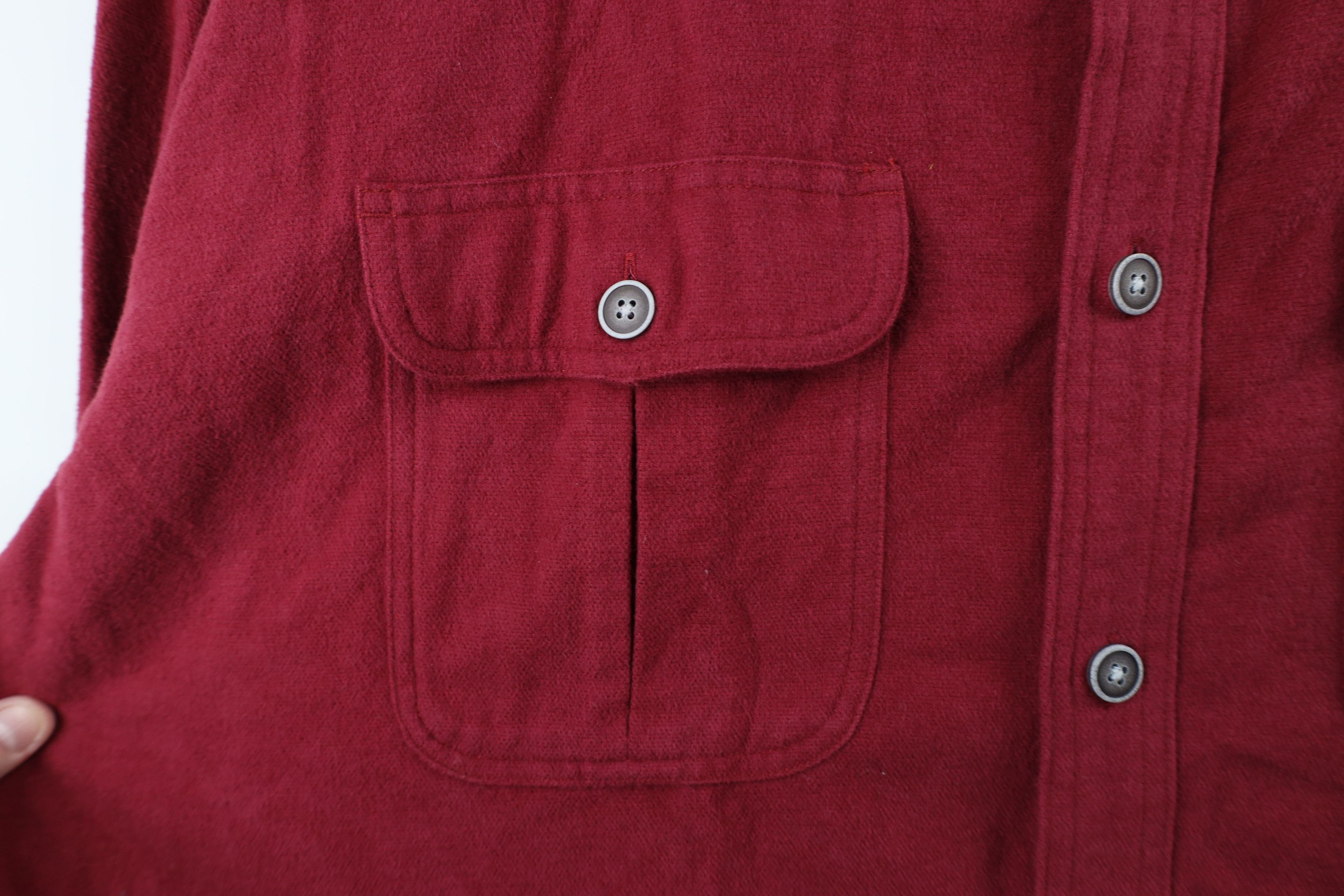 Cabelas × Vintage Vintage Cabelas Heavyweight Chamois Cloth Button Shirt Red Size US XXL / EU 58 / 5 - 4 Thumbnail